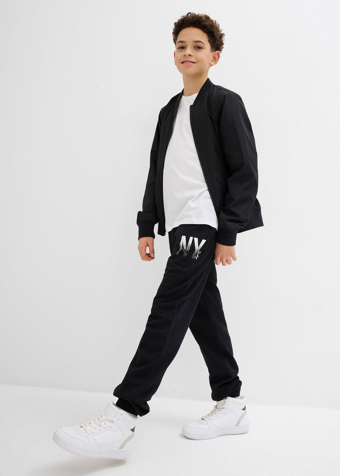 Spodnie sportowe z miękkiej mieszanki bawełny - Bonprix