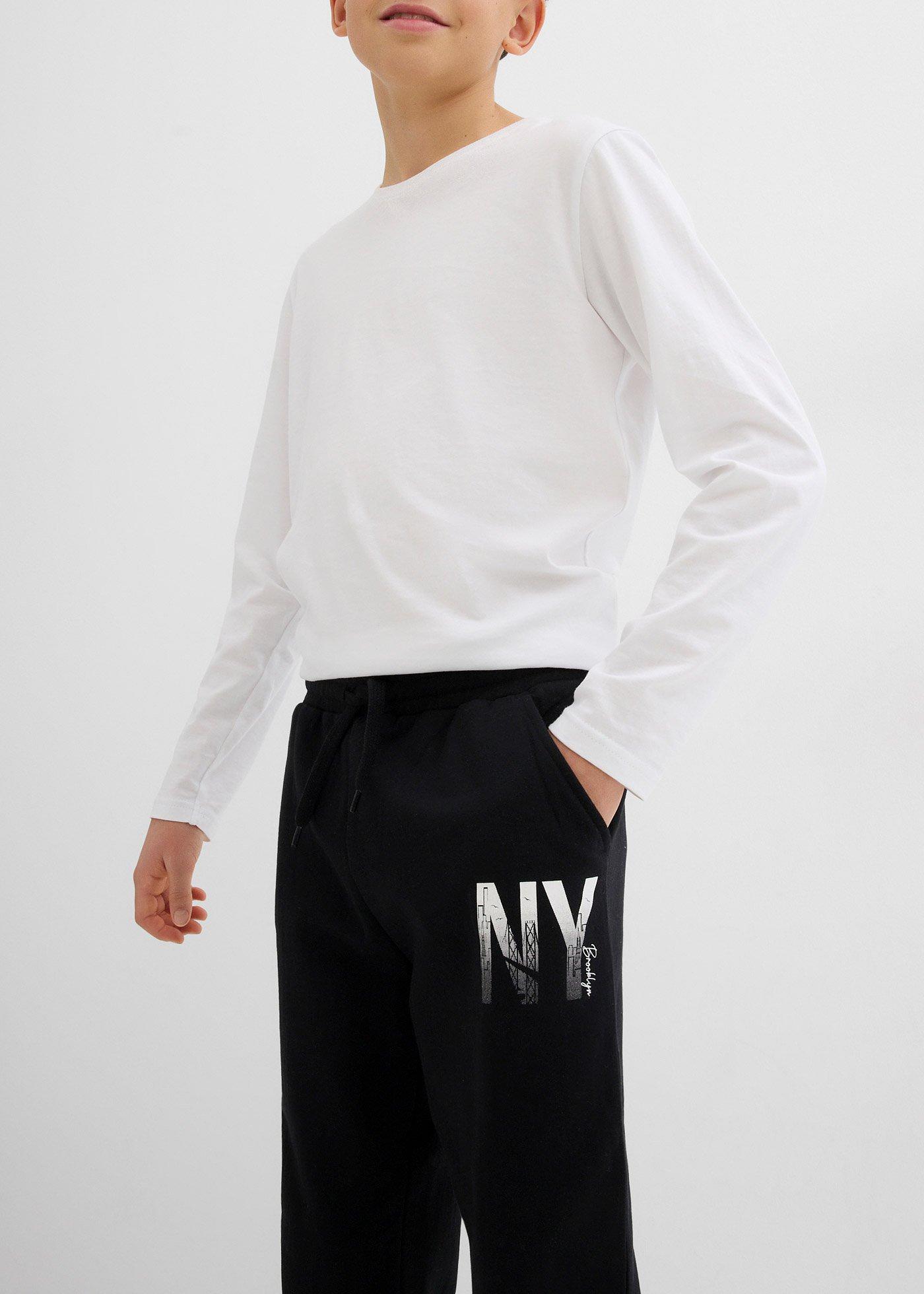 Spodnie sportowe z miękkiej mieszanki bawełny - Bonprix