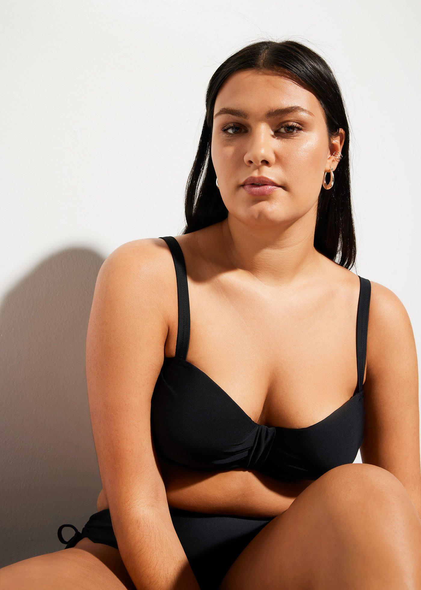 Bikini z biustonoszem typu balkonetka z dodatkowym wiązaniem z tyłu na szyi (2 części) - Bonprix