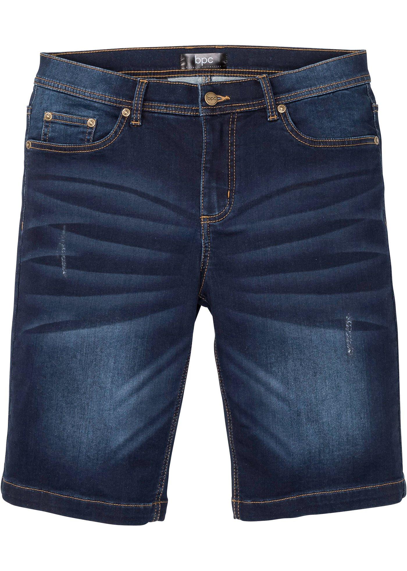 Bermuda en sweat effet jean, coupe ventre confort, regular