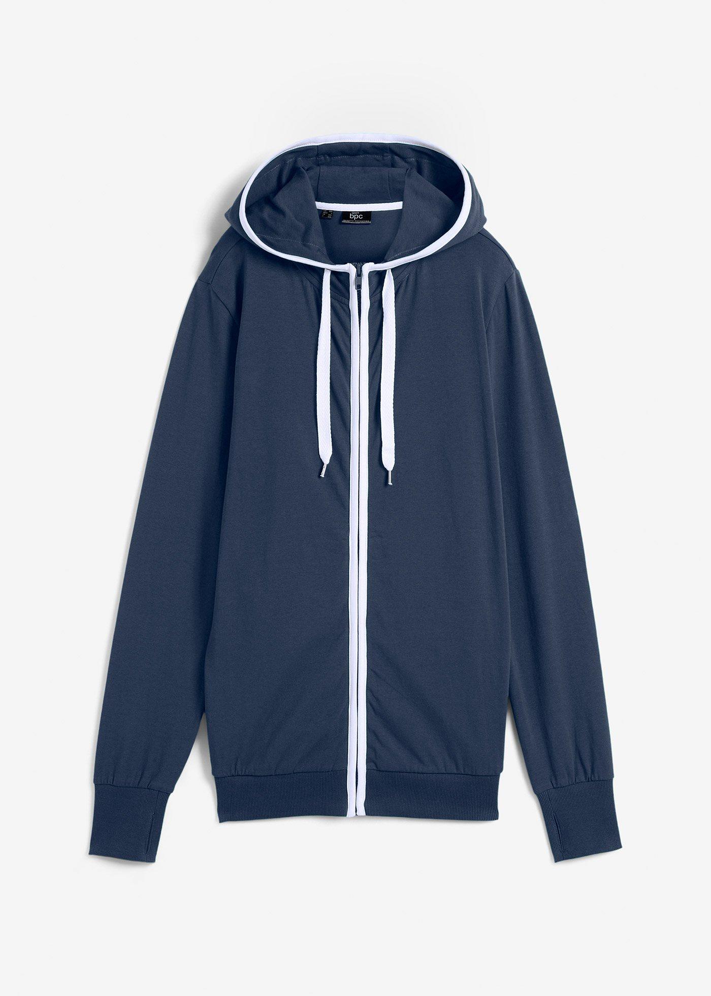 Sweat zippé en coton extensible