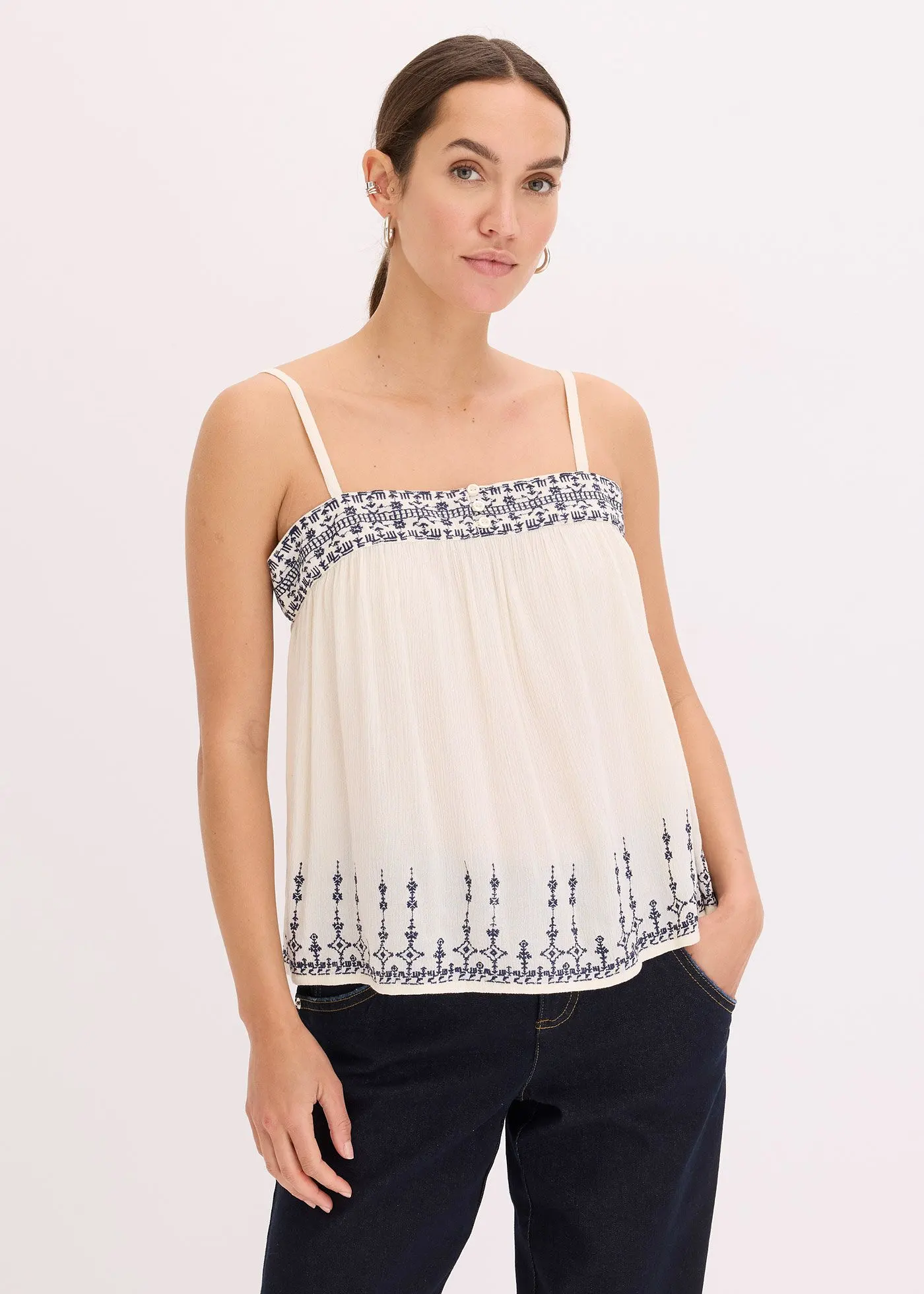 Наклейка Bonprix Blusentop mit Stickerei