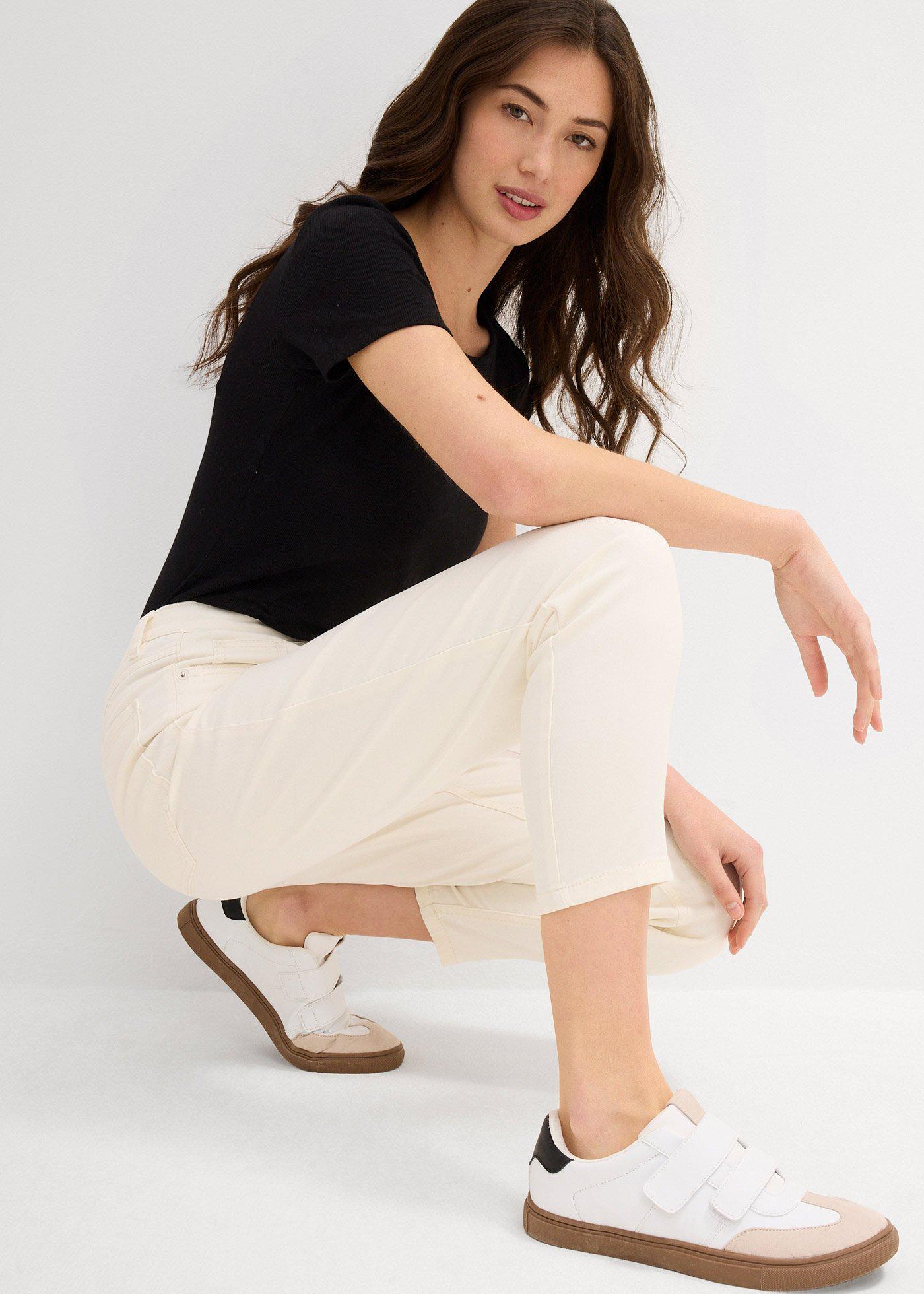 Jeasy mom, high waist, low stretch, cropped - Bonprix