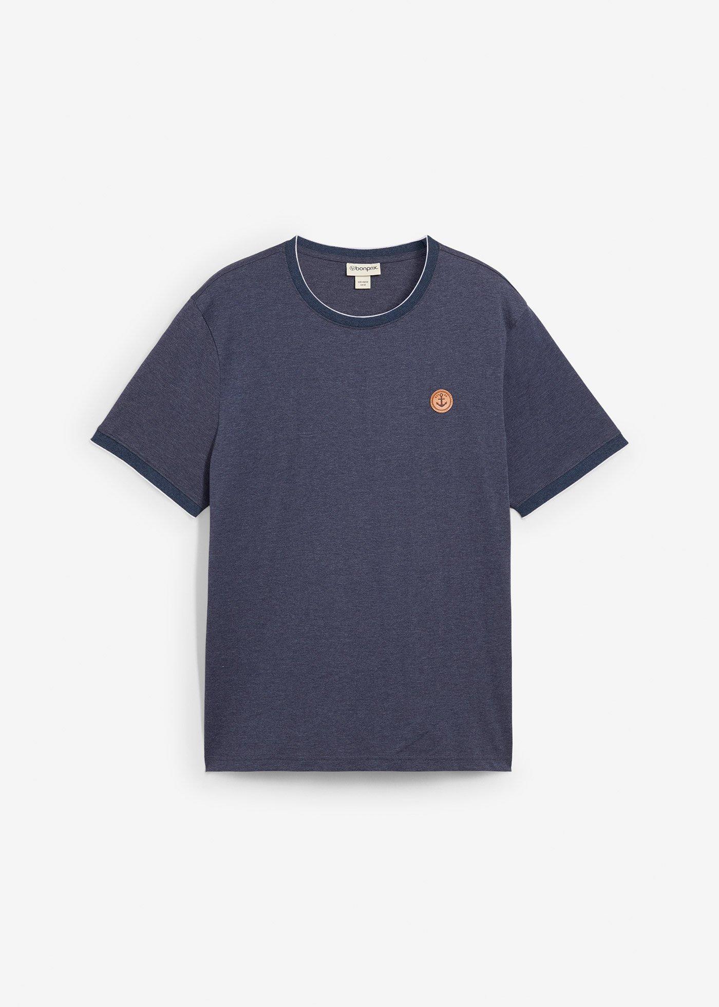 T-shirt effet superposé avec écusson poitrine