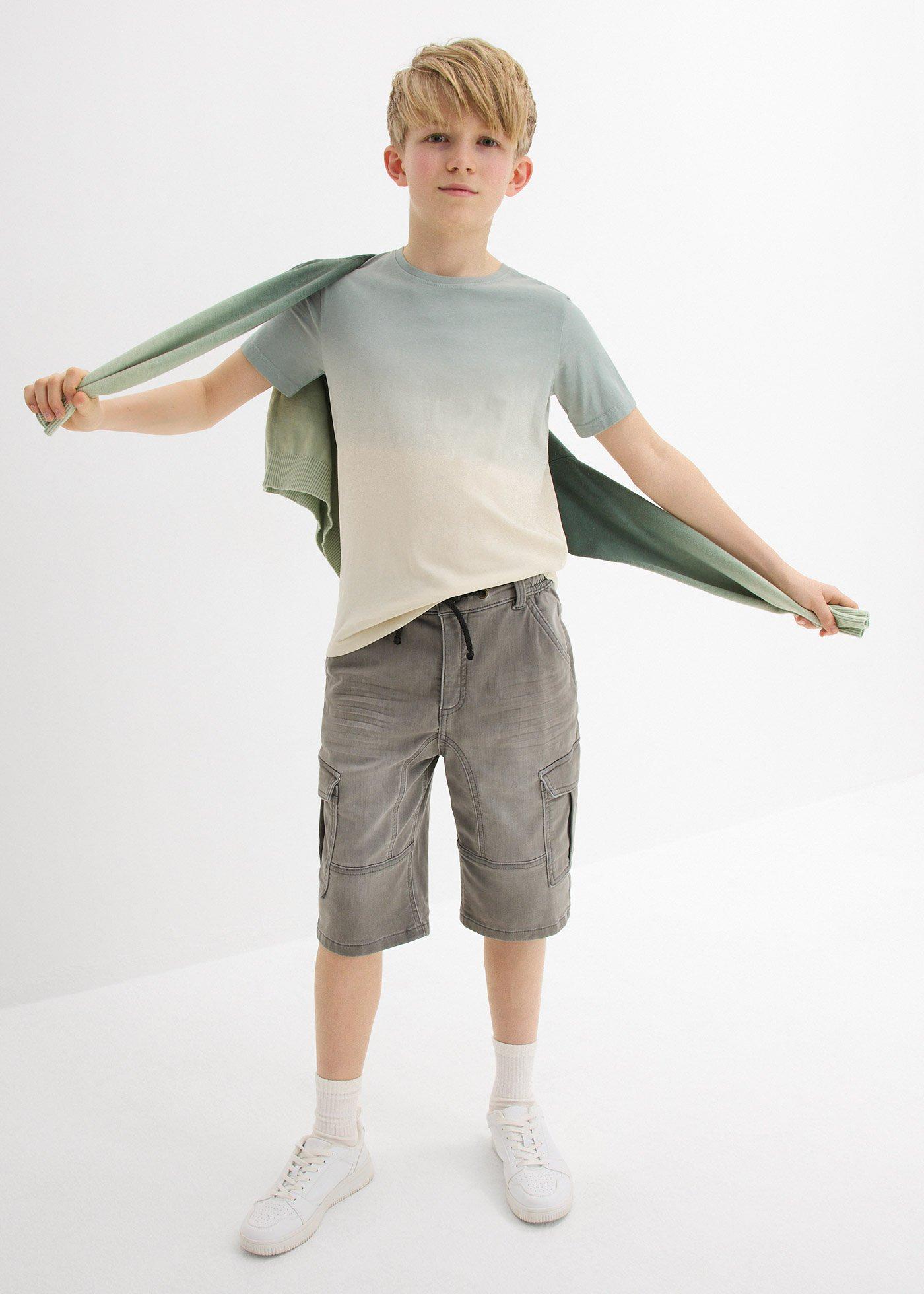 Bawełniany T-shirt w cieniowanym kolorze - Bonprix