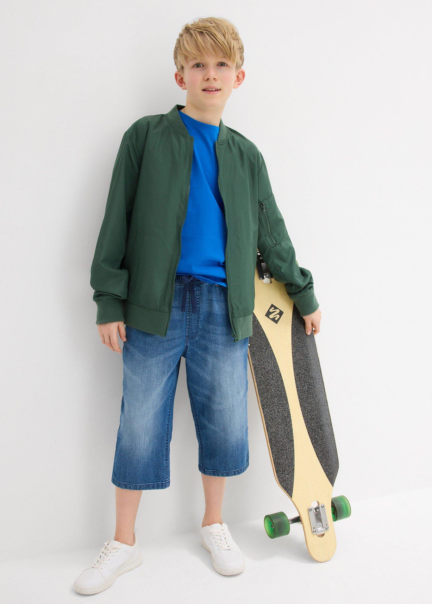 Bermudy chłopięce z gumką w talii Slim Fit - Bonprix