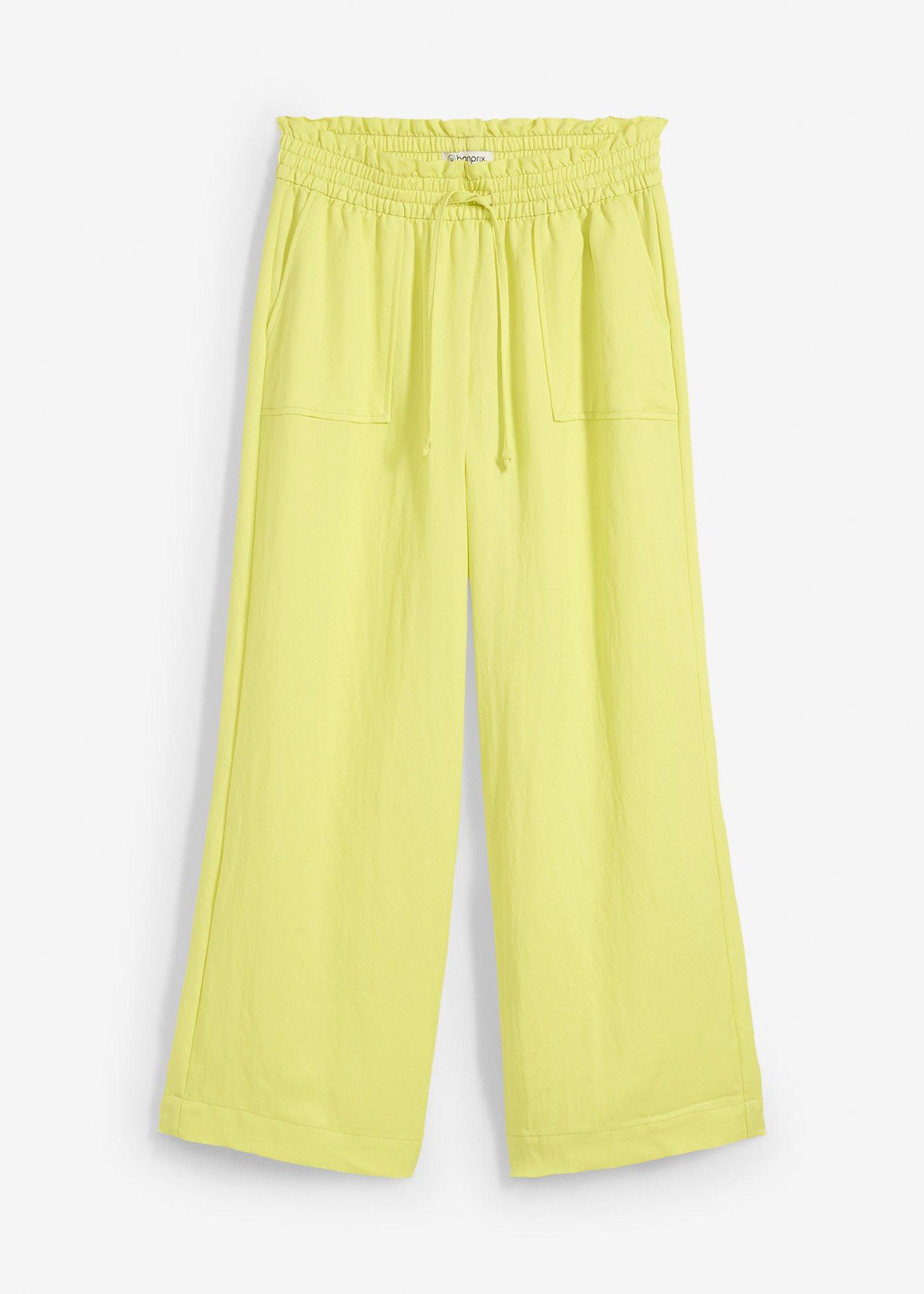 Pantaloni Culotte din material vaporos cu lyocell