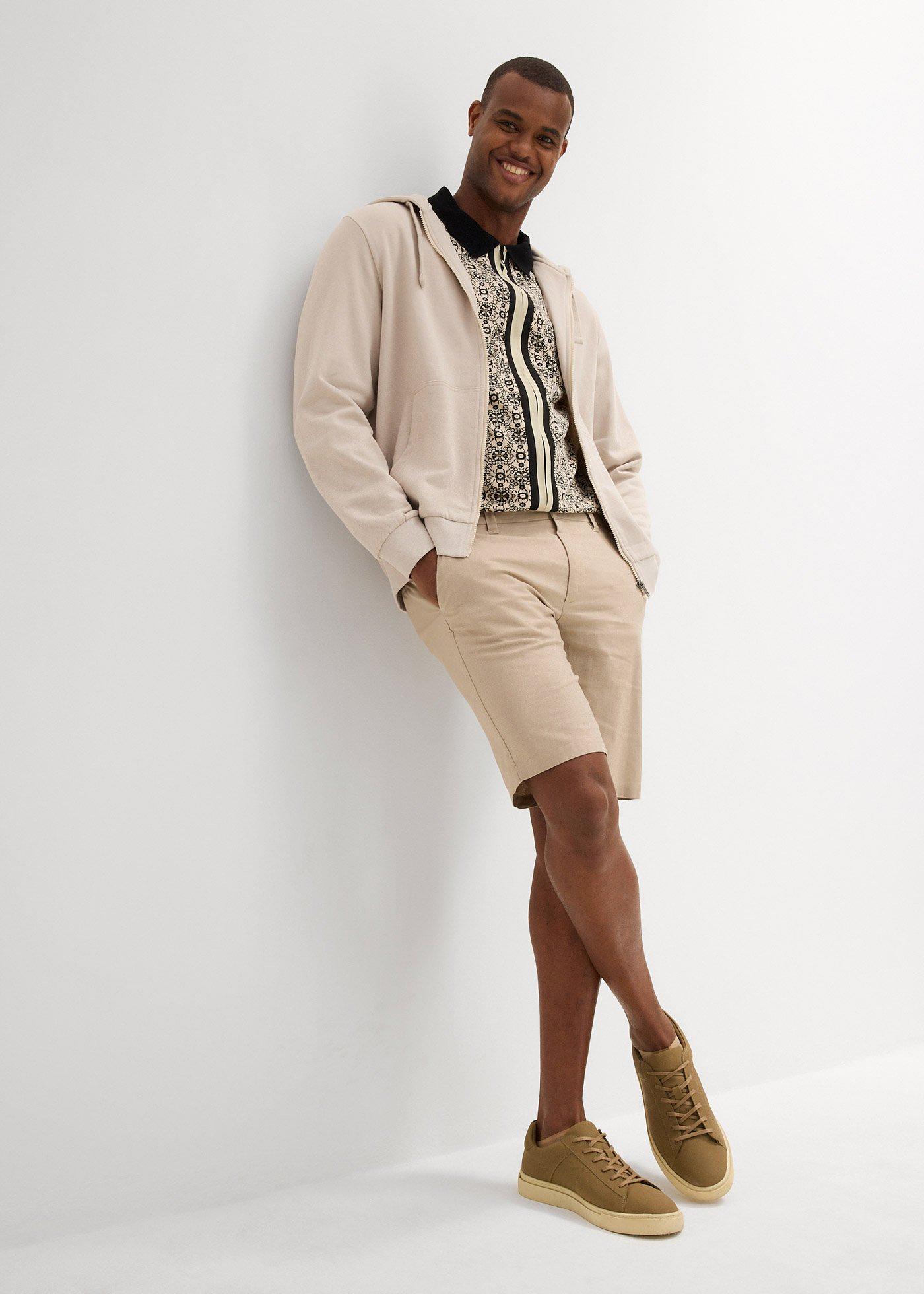 Bermudy chino regular fit z domieszką lnu - Bonprix