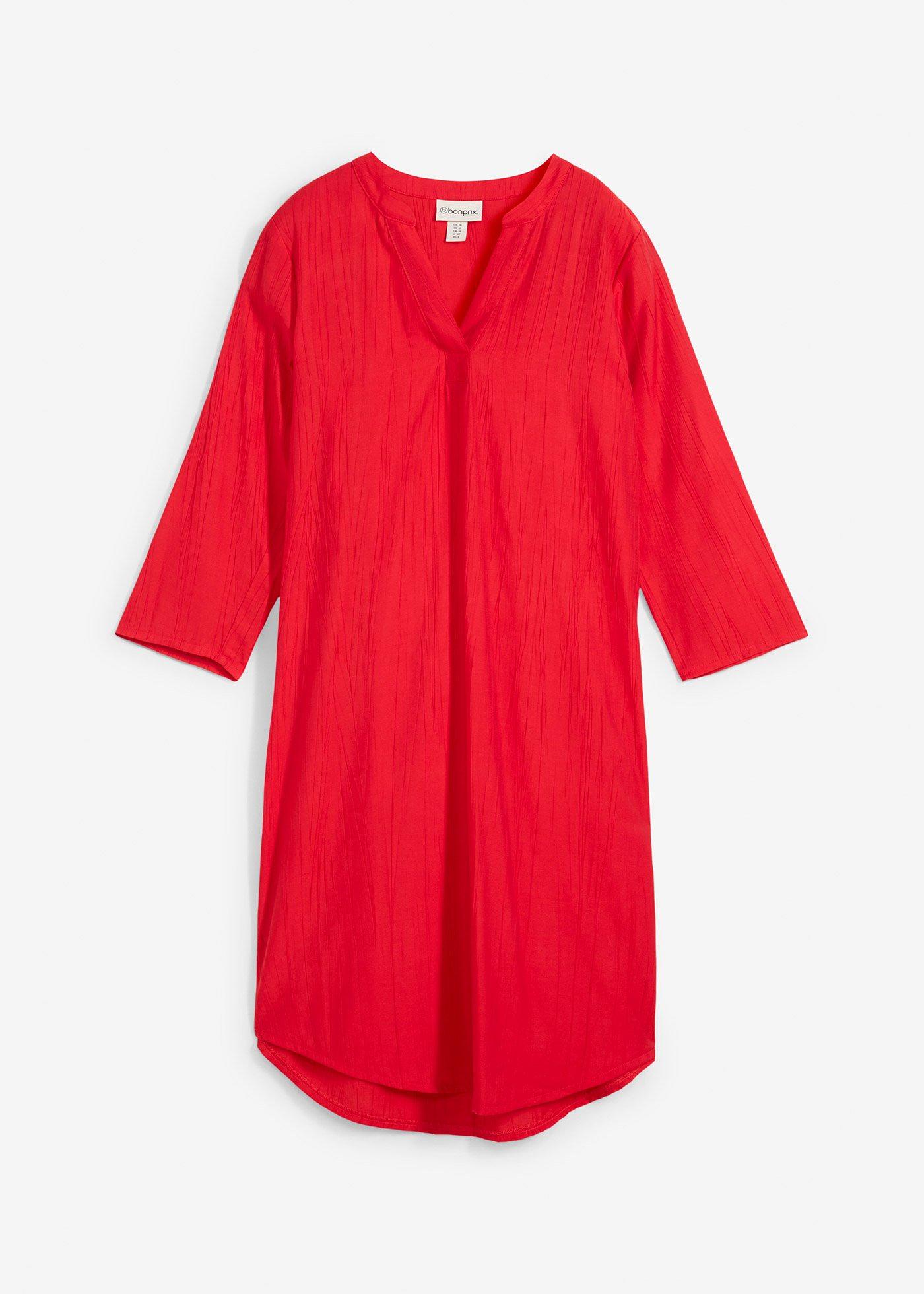Rochie tip tunică din mix fluid cu viscoză cu efect texturat