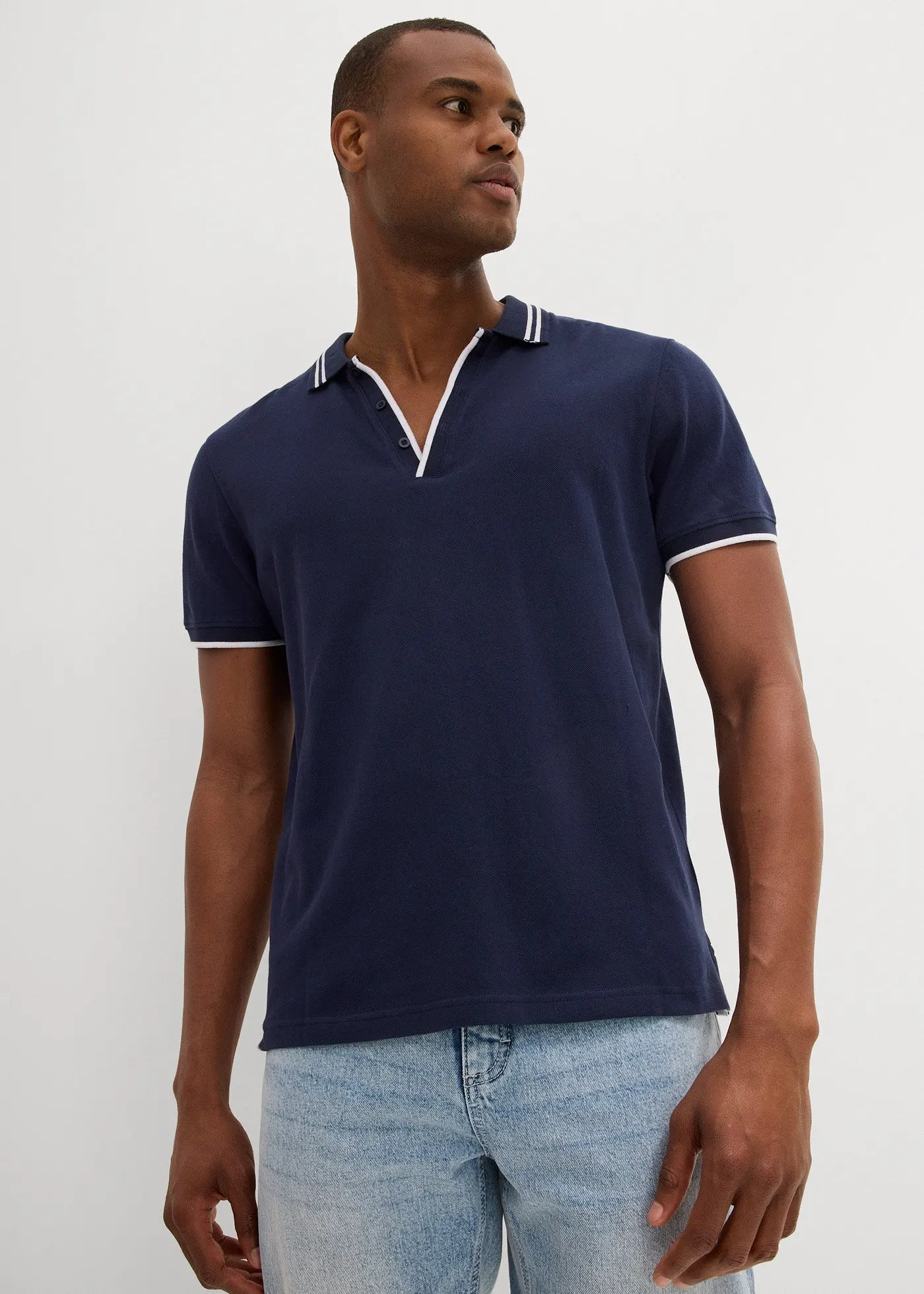 Полосатая рубашка Bonprix из пике в австралийском стиле