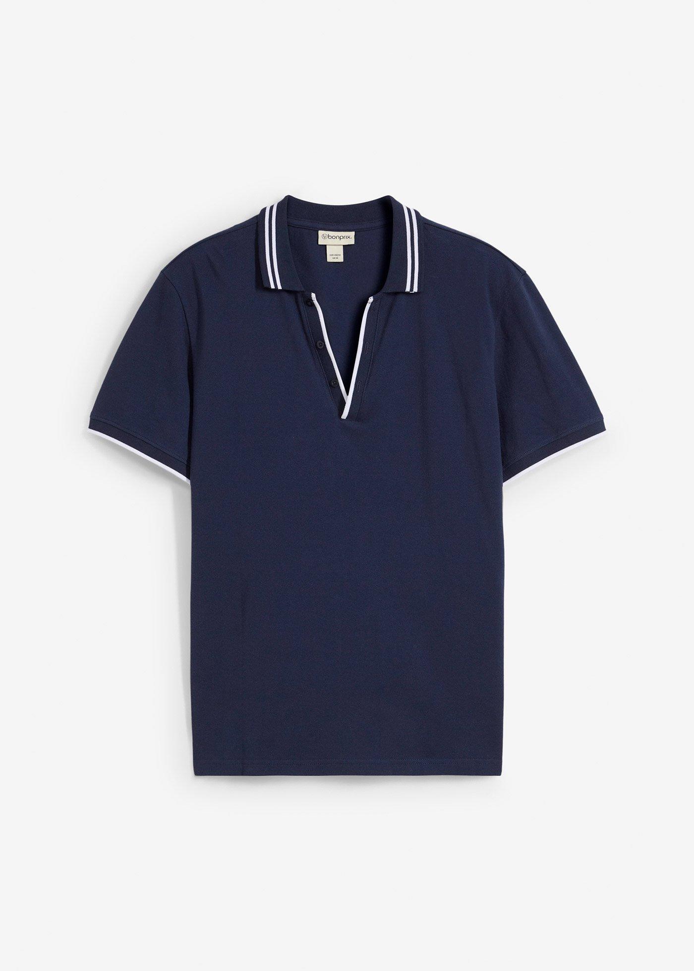 Polo col V en maille piquée