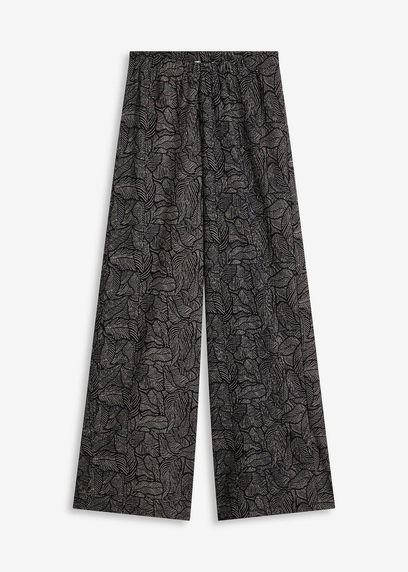 Jersey broek van gestructureerde crêpe