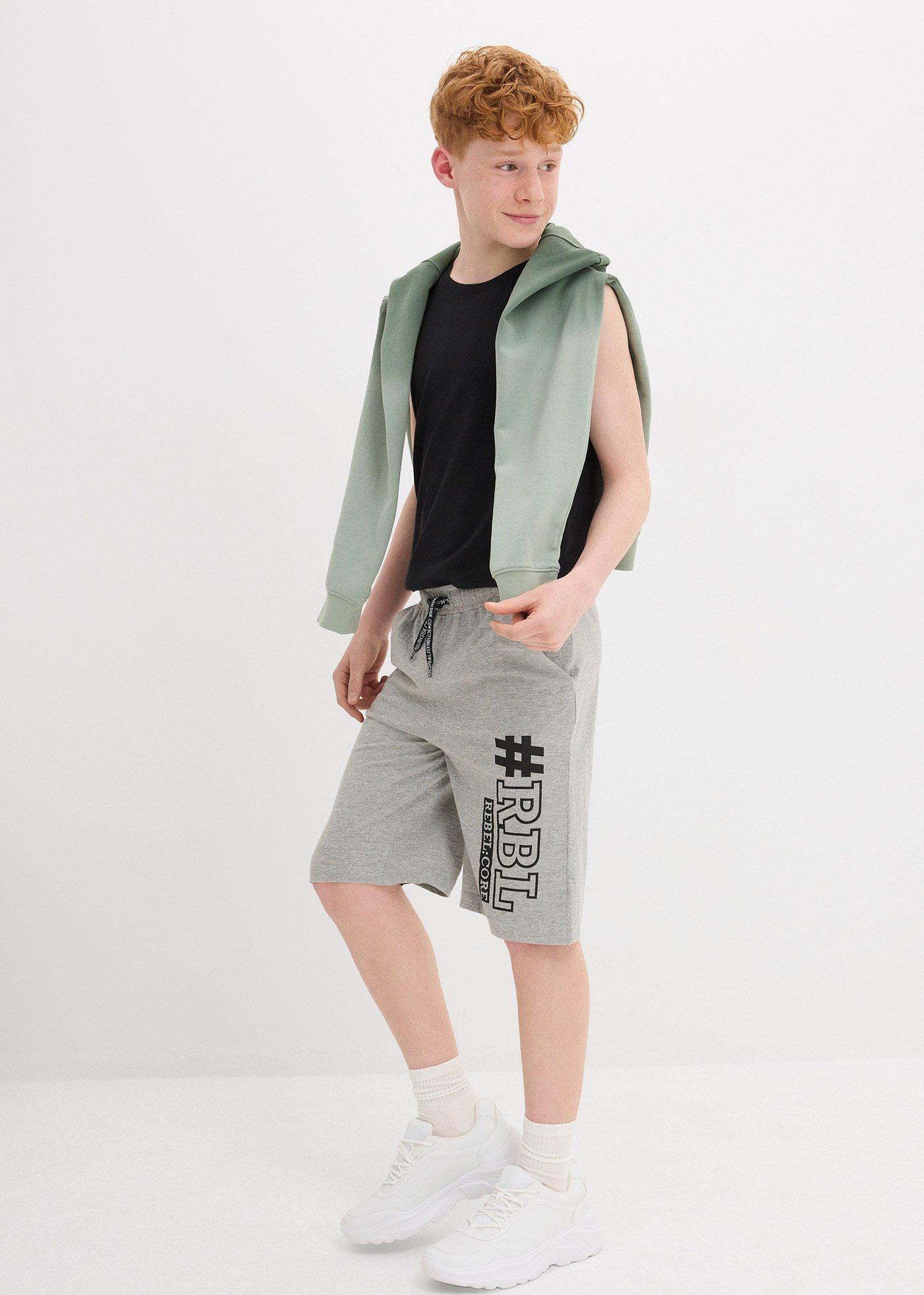 Bermudy shirtowe chłopięce (2 pary) - Bonprix