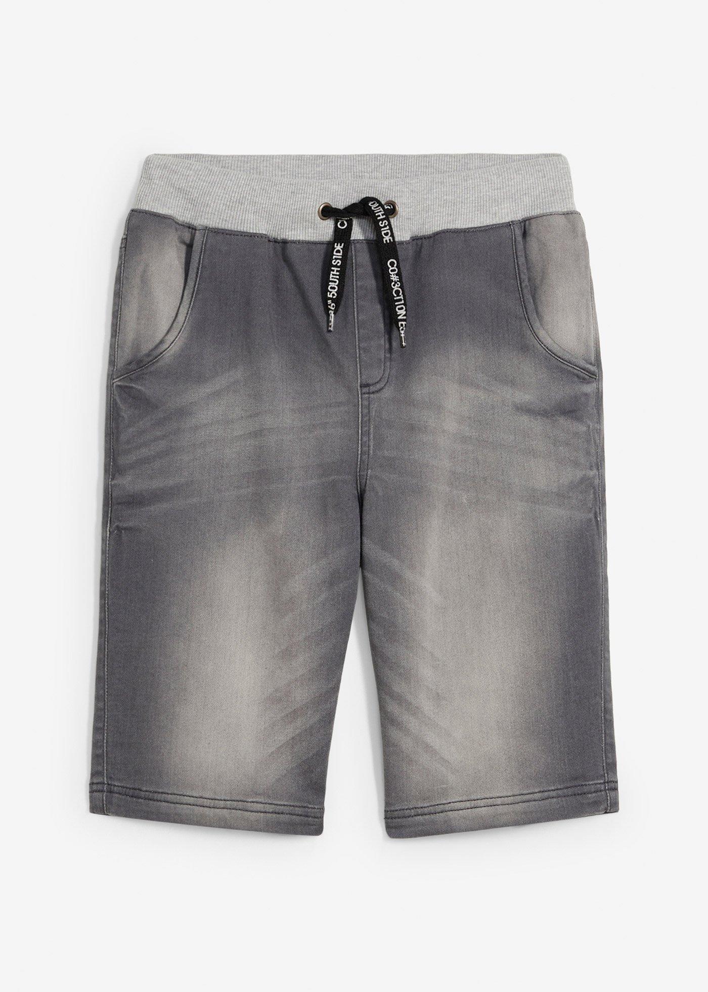 Bermudy dżinsowe na gumce o kroju regular fit - Bonprix