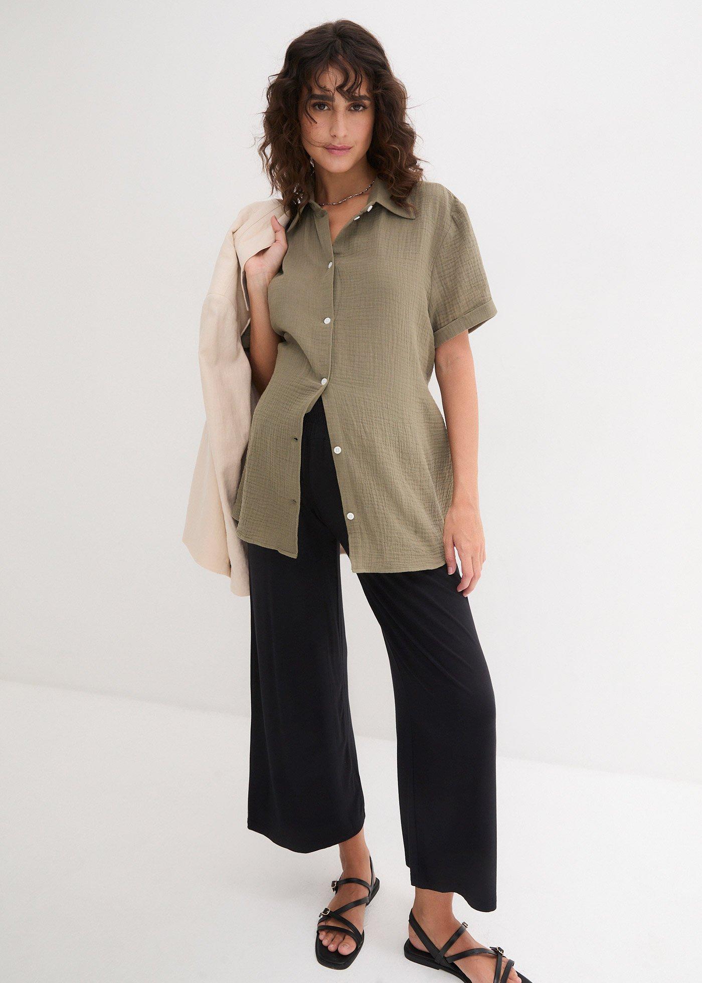 Spodnie ciążowe culotte z wiskozy, o kroju loose fit - Bonprix