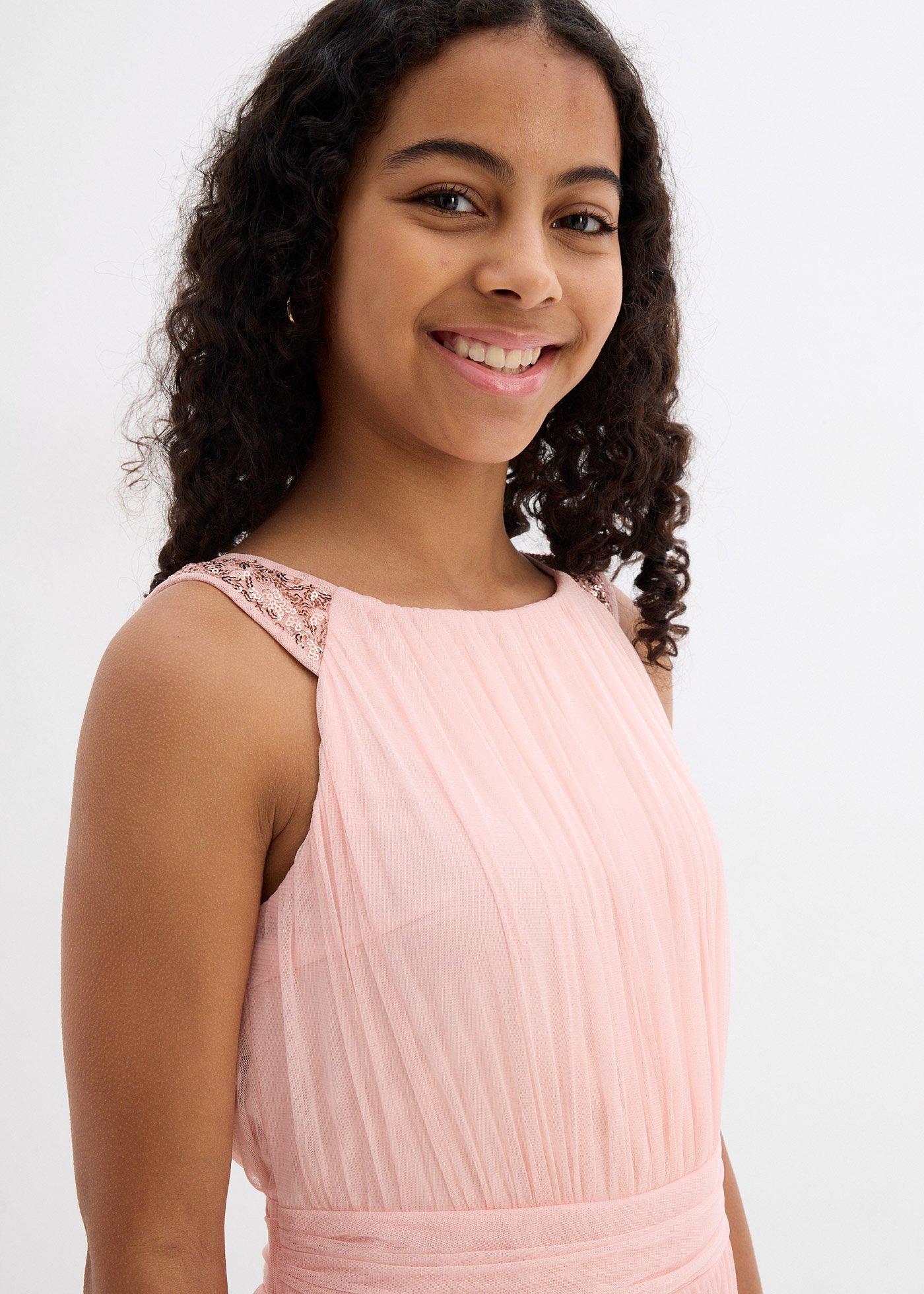 Długa sukienka z dekoracyjnymi cekinami - Bonprix