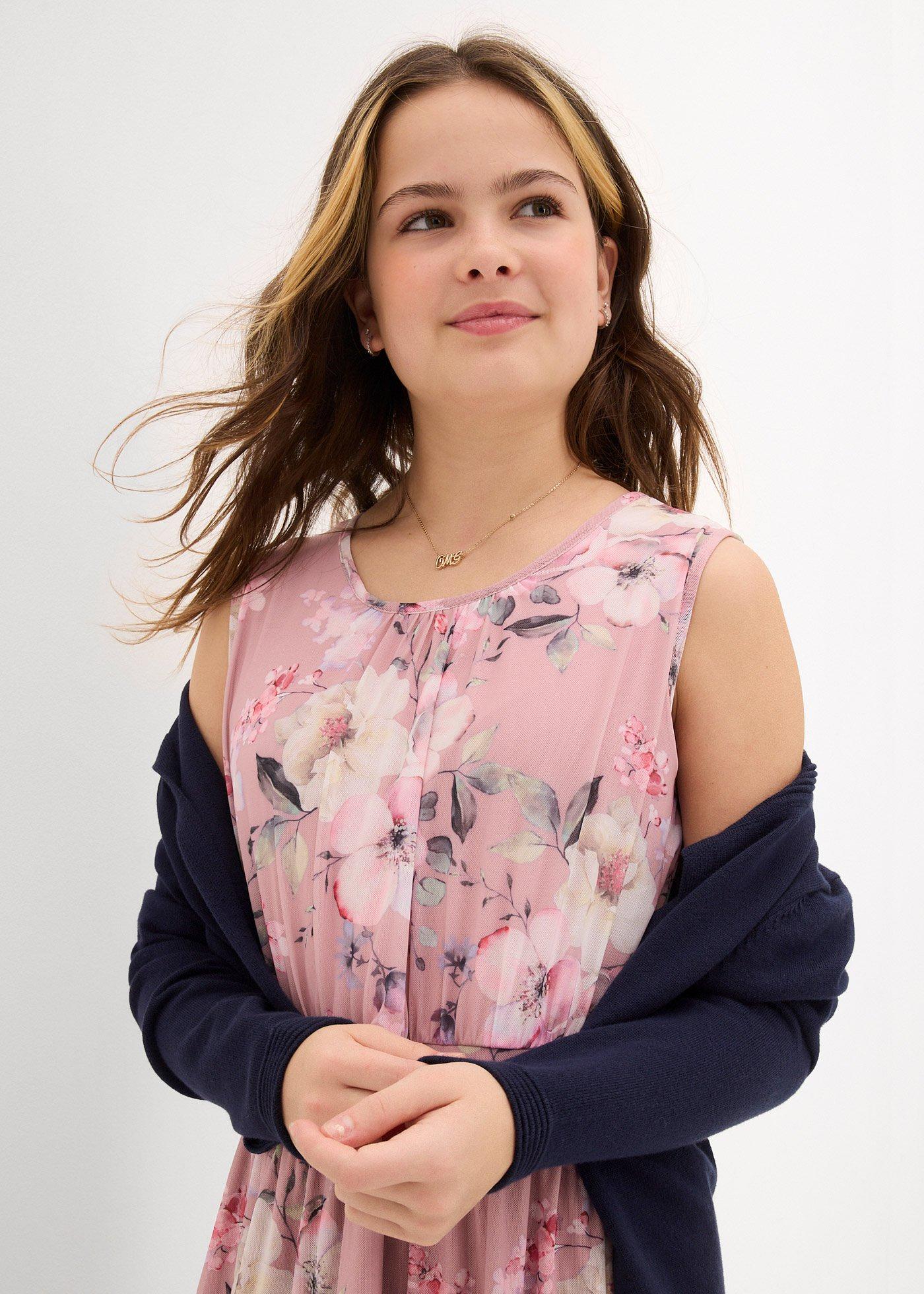 Przewiewna wzorzysta sukienka z siateczki - Bonprix