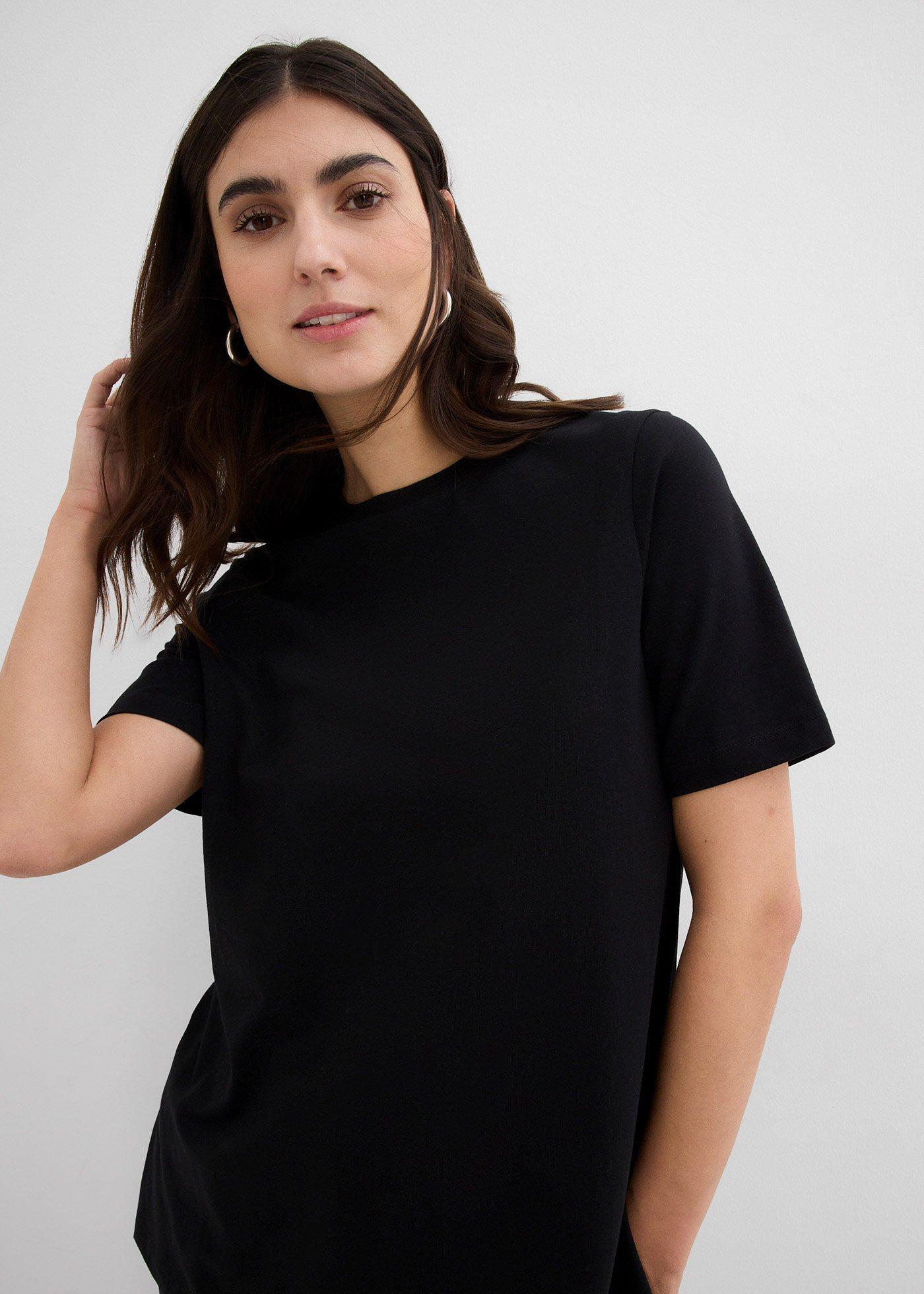 Shirt ciążowy i do karmienia piersią z bawełny organicznej, z rozcięciami po bokach - Bonprix