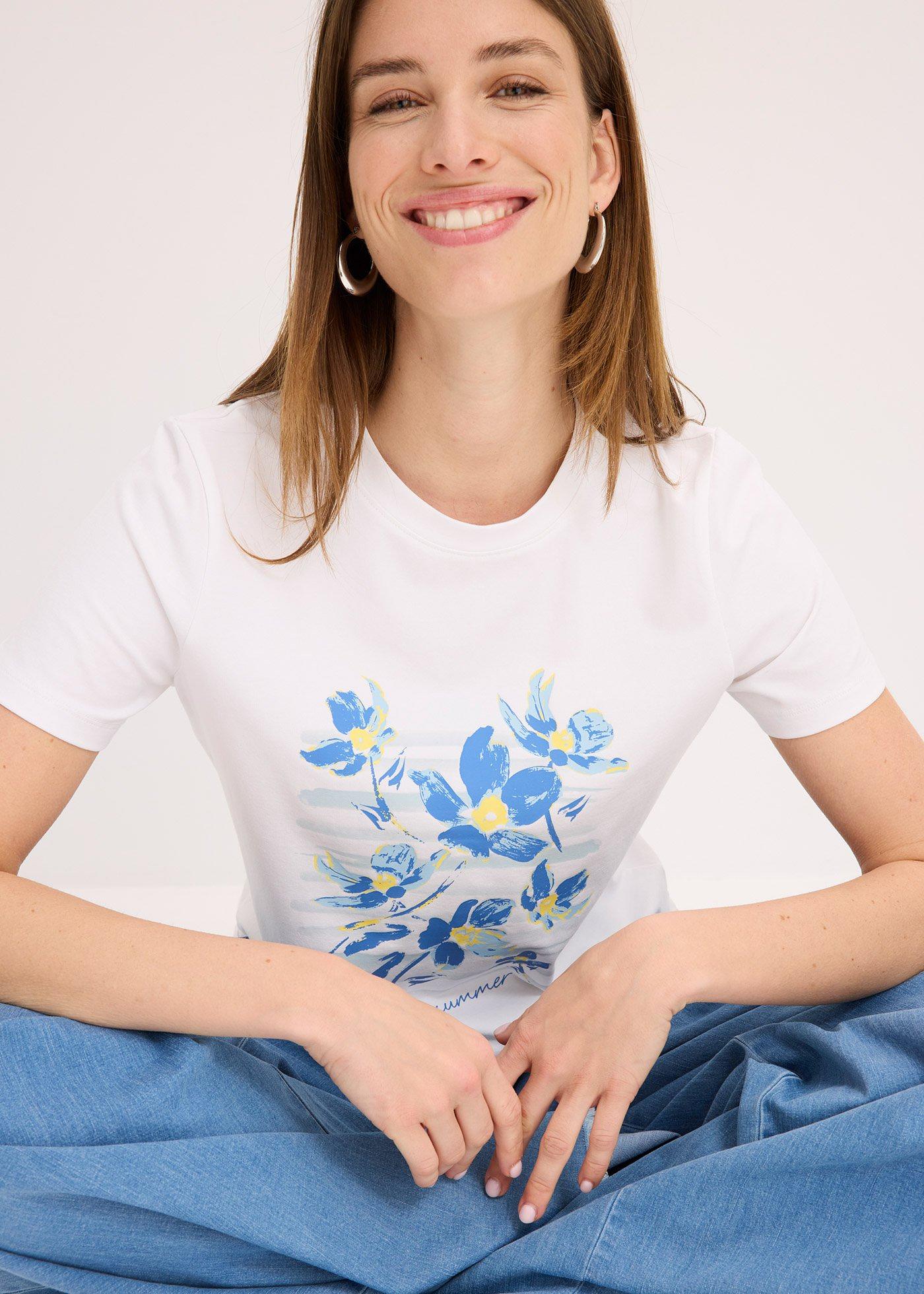 T-shirt z elastycznej mieszanki bawełny - Bonprix