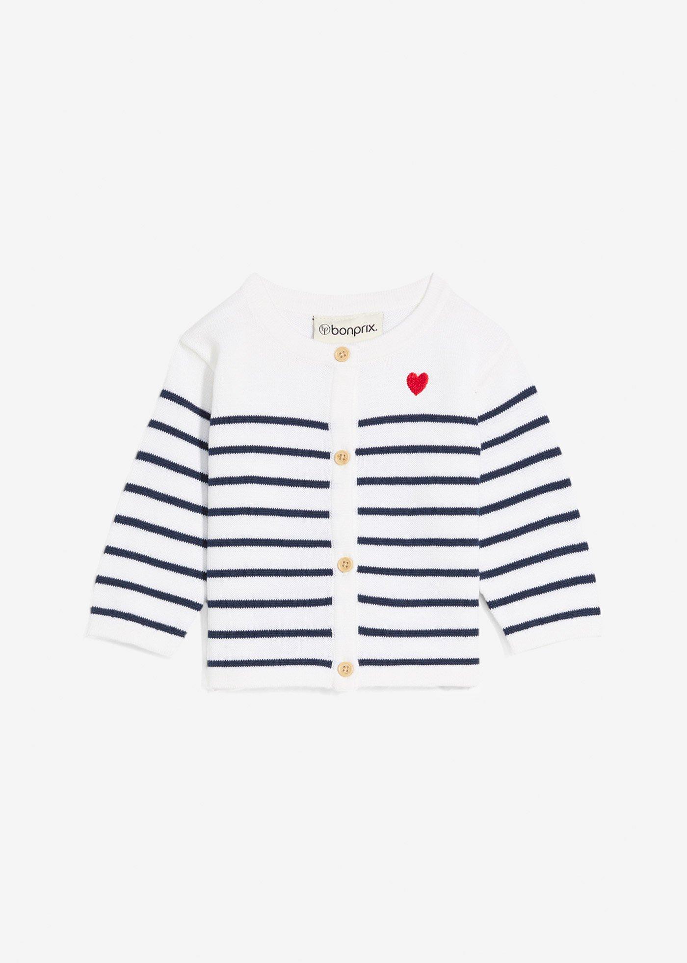 Sweter rozpinany z guzikami - Bonprix