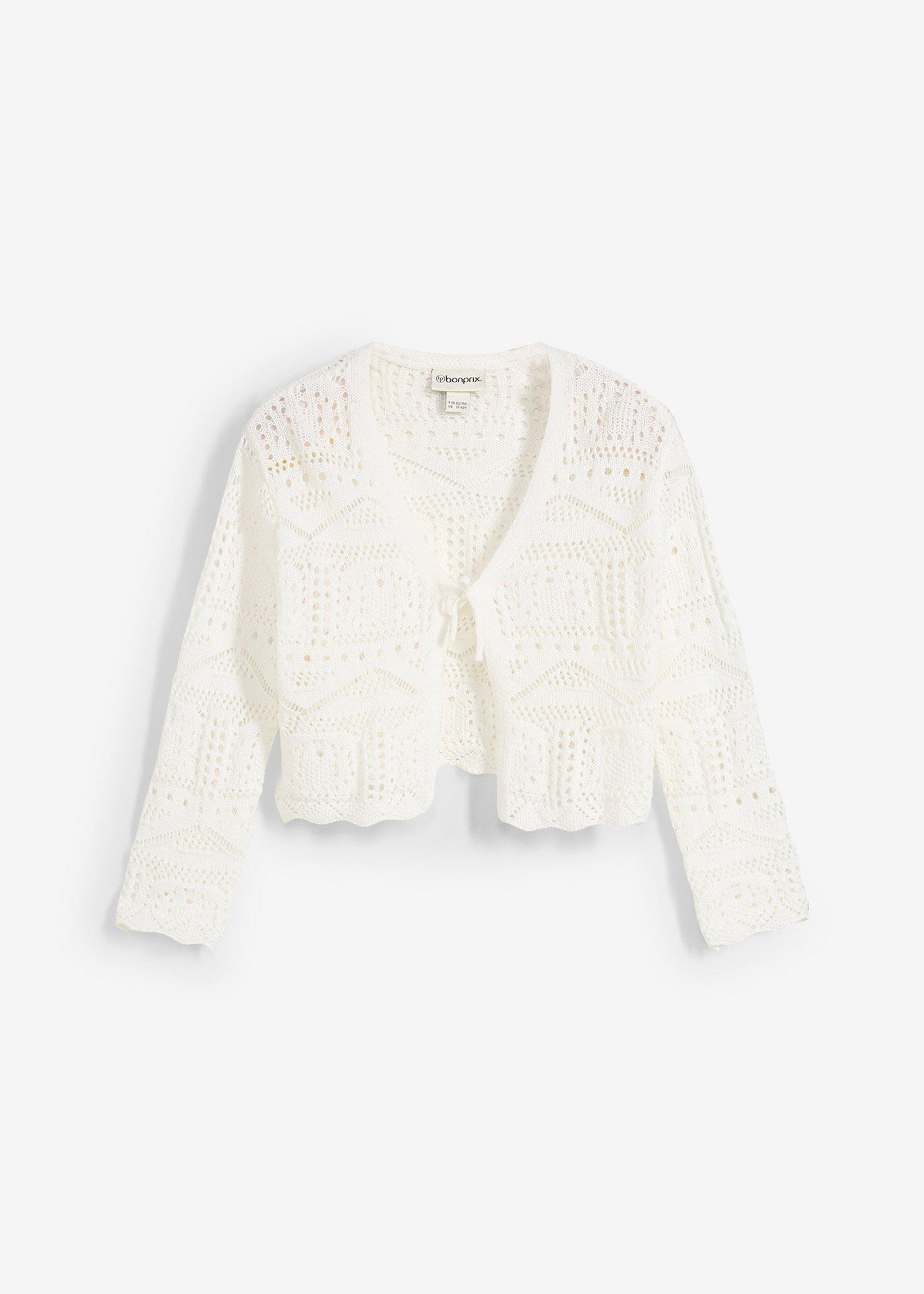 Bolerko z haftem i rękawami 3/4 - Bonprix