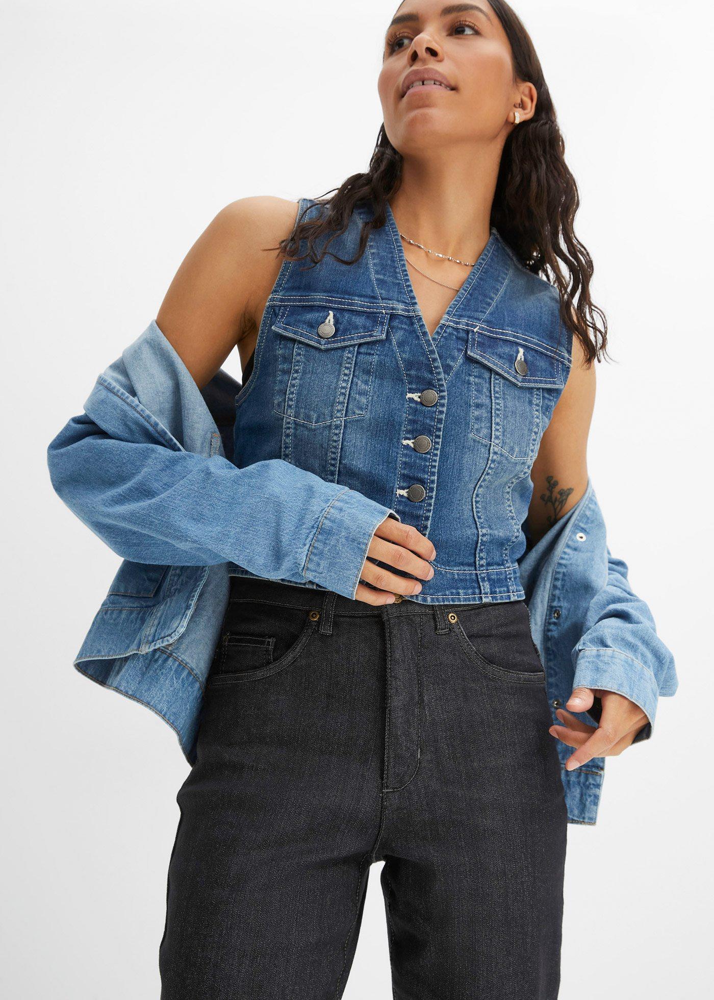 Dżinsy Mom ze  stretchem, high waist - Bonprix