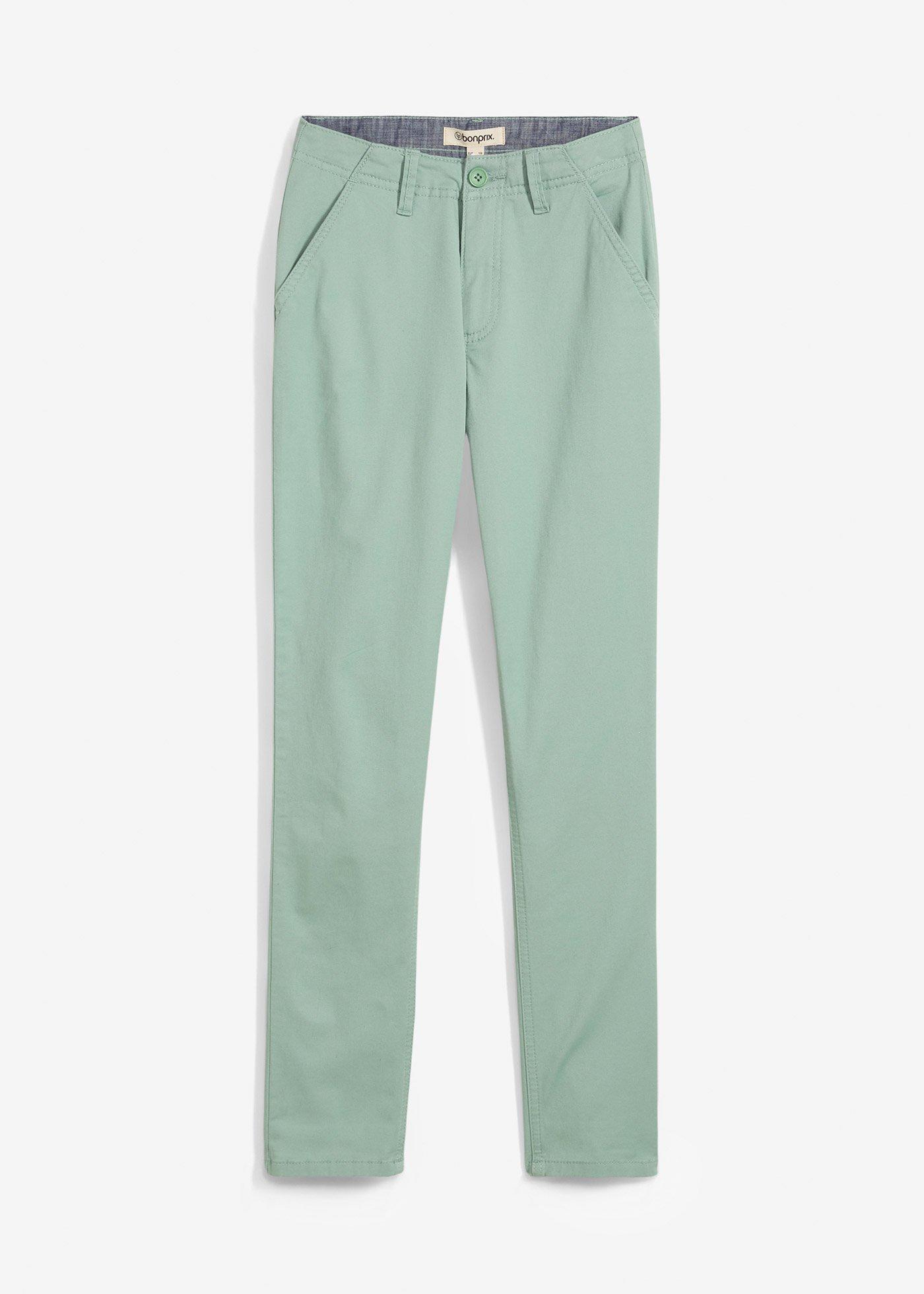 Spodnie chino ze stretchem, o kroju slim fit z regulowanym paskiem - Bonprix