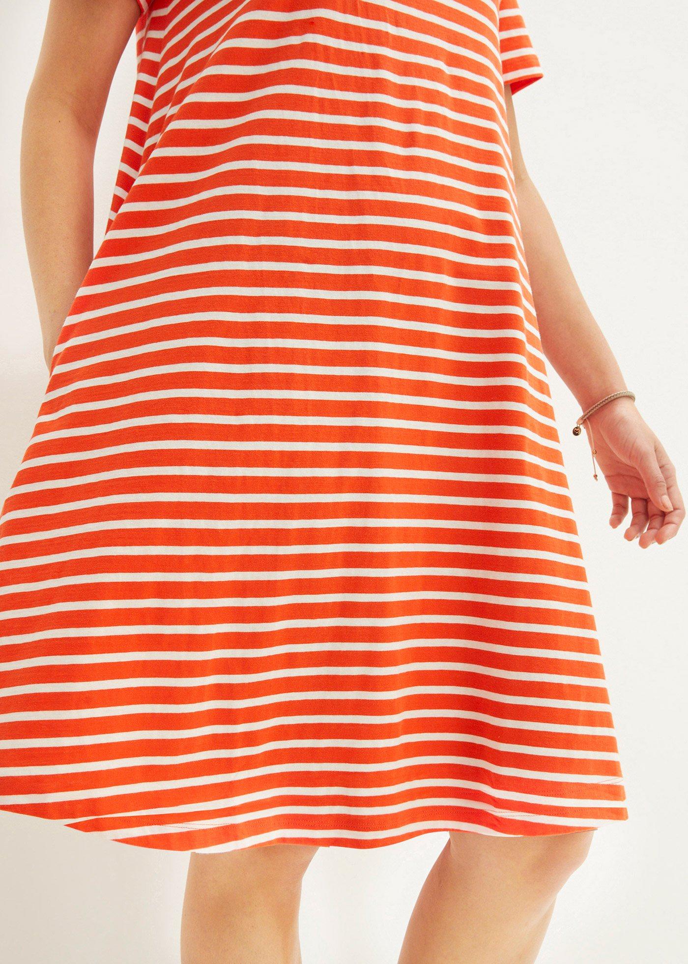 Sukienka shirtowa z przędzy mieszankowej, z kieszeniami, w dł. do kolan - Bonprix