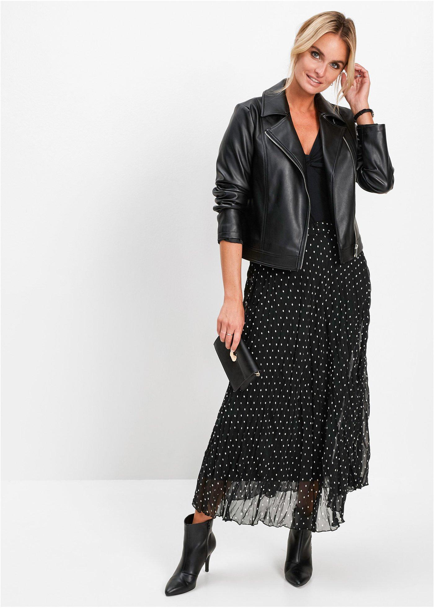 Spódnica z szyfonu z efektem kreszowania - Bonprix