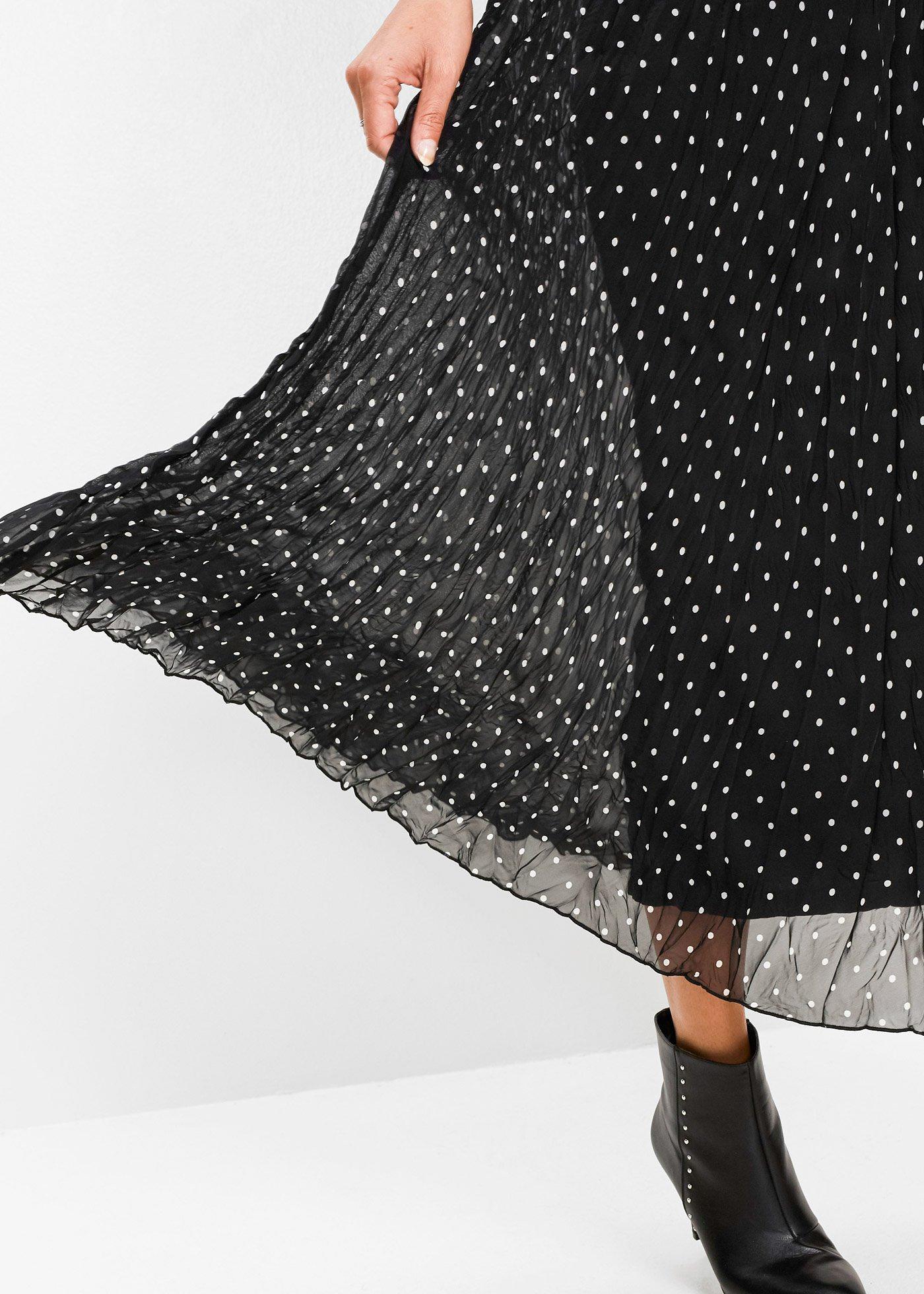 Spódnica z szyfonu z efektem kreszowania - Bonprix