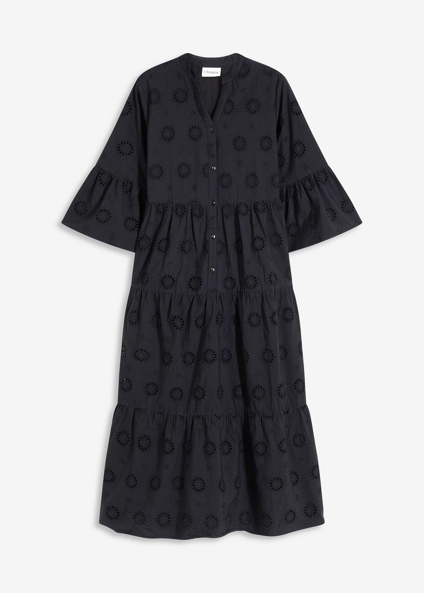 Robe longue 100% coton à broderies anglaises