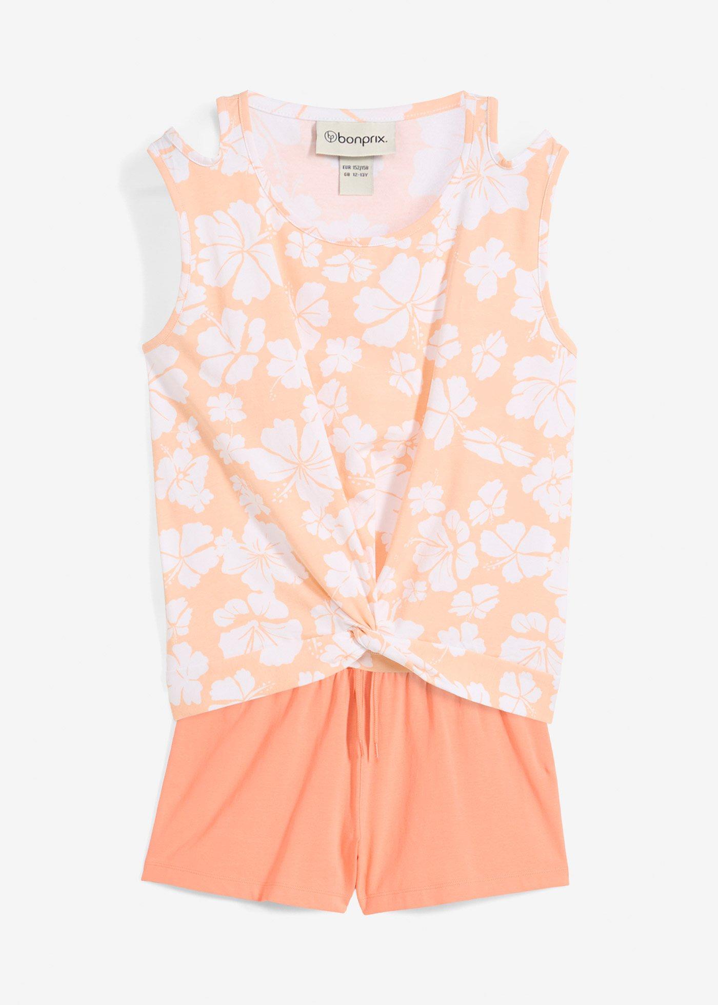 Top i krótkie spodnie z bawełny organicznej (komplet 2-częściowy) - Bonprix