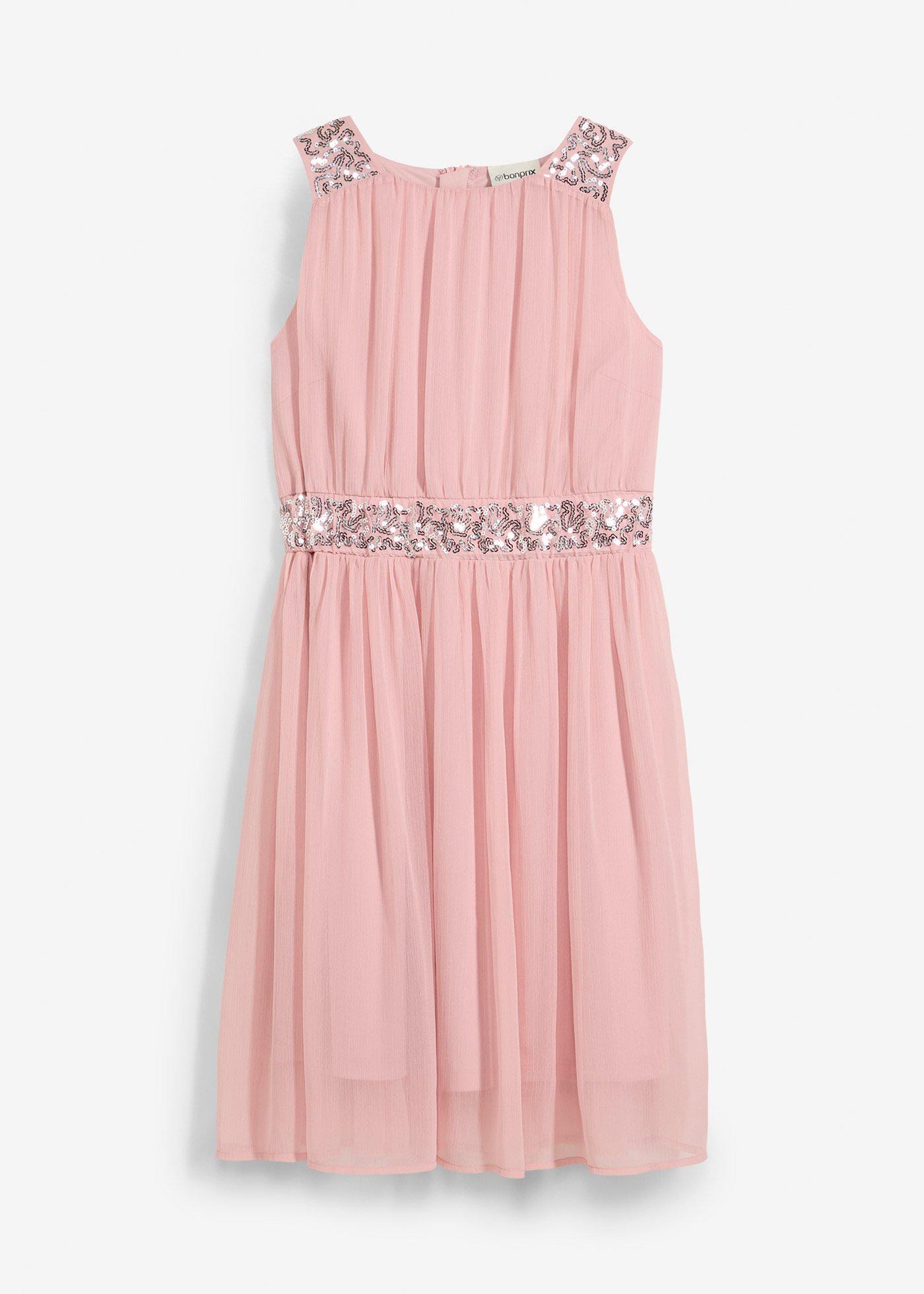 Sukienka szyfonowa z cekinami - Bonprix