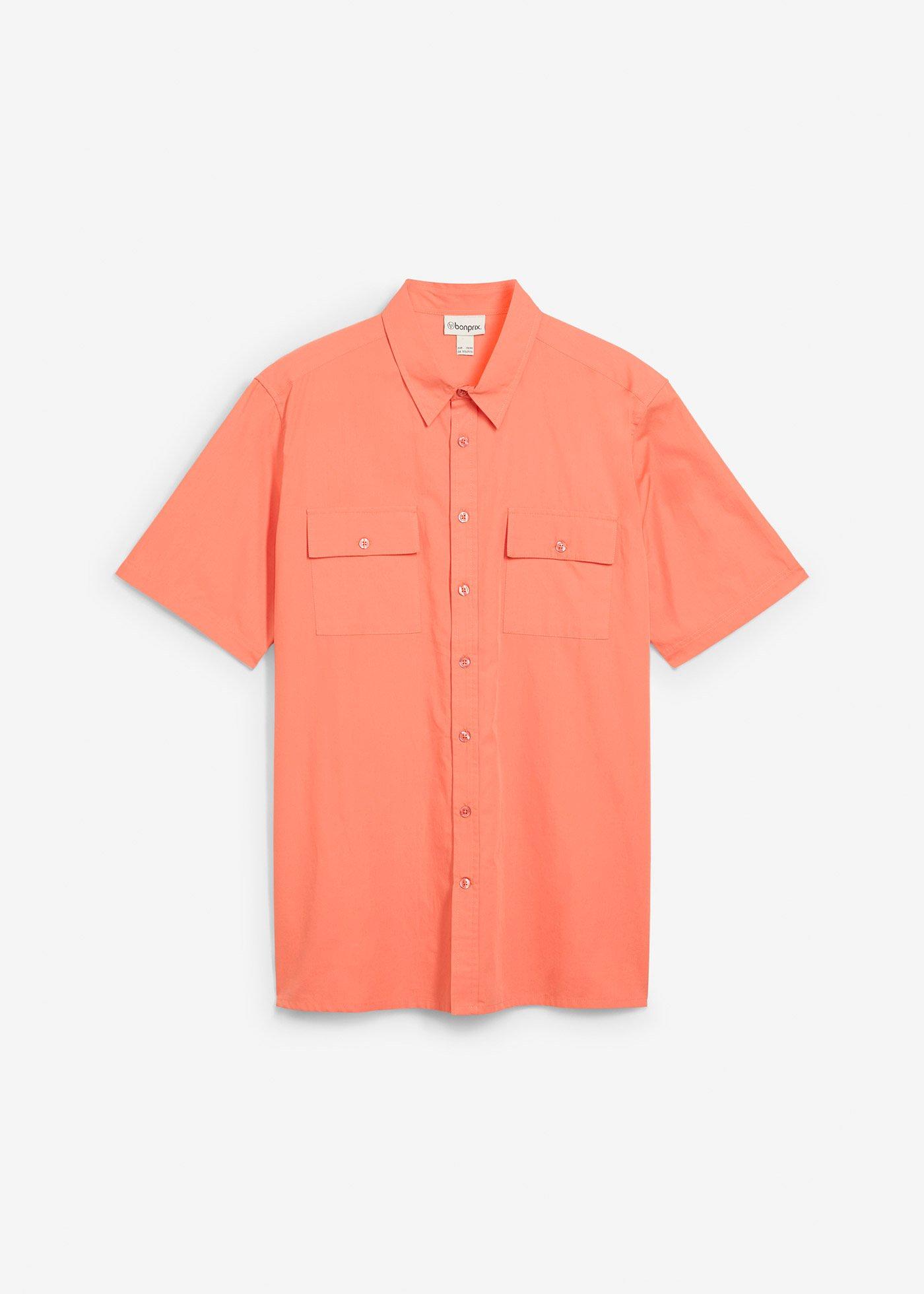Overhemd van katoen met korte mouwen