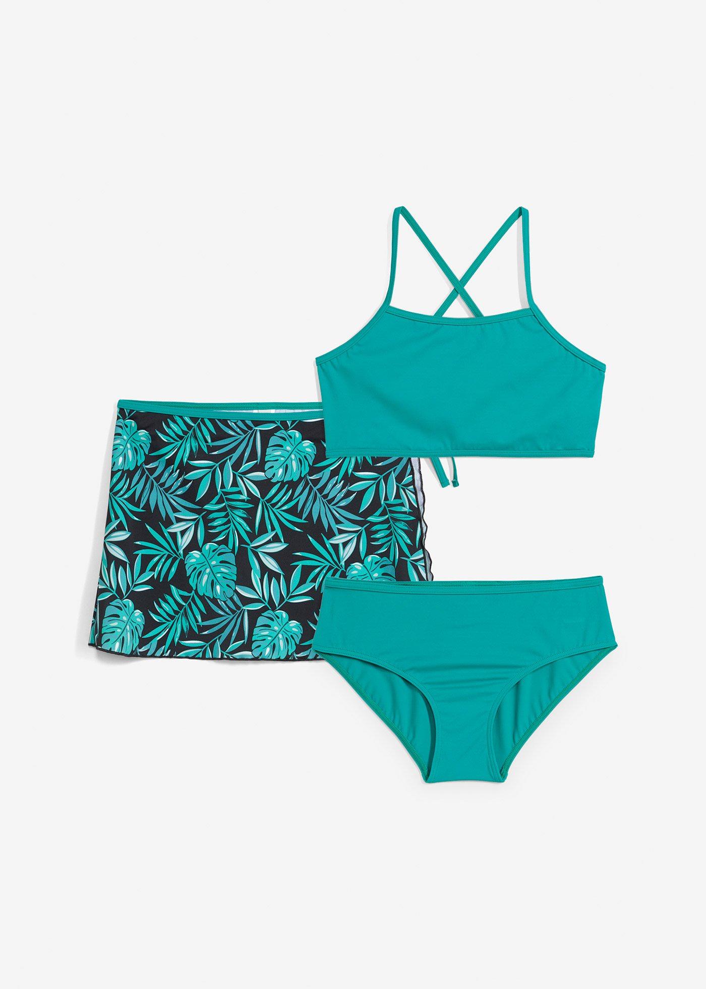 Bikini et jupette de bain (ens. 3 pces)