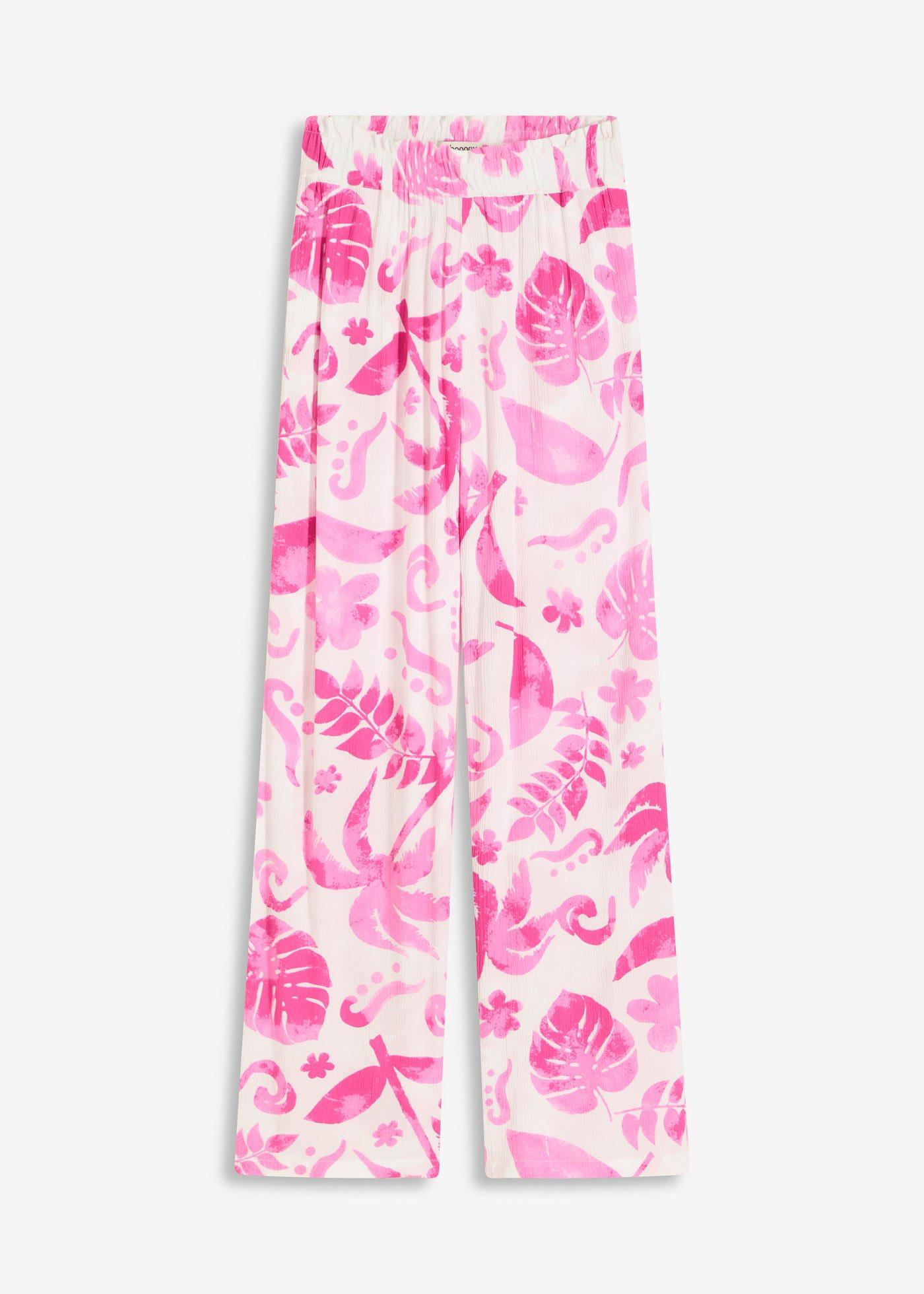 Pantaloni largi din viscoză texturată