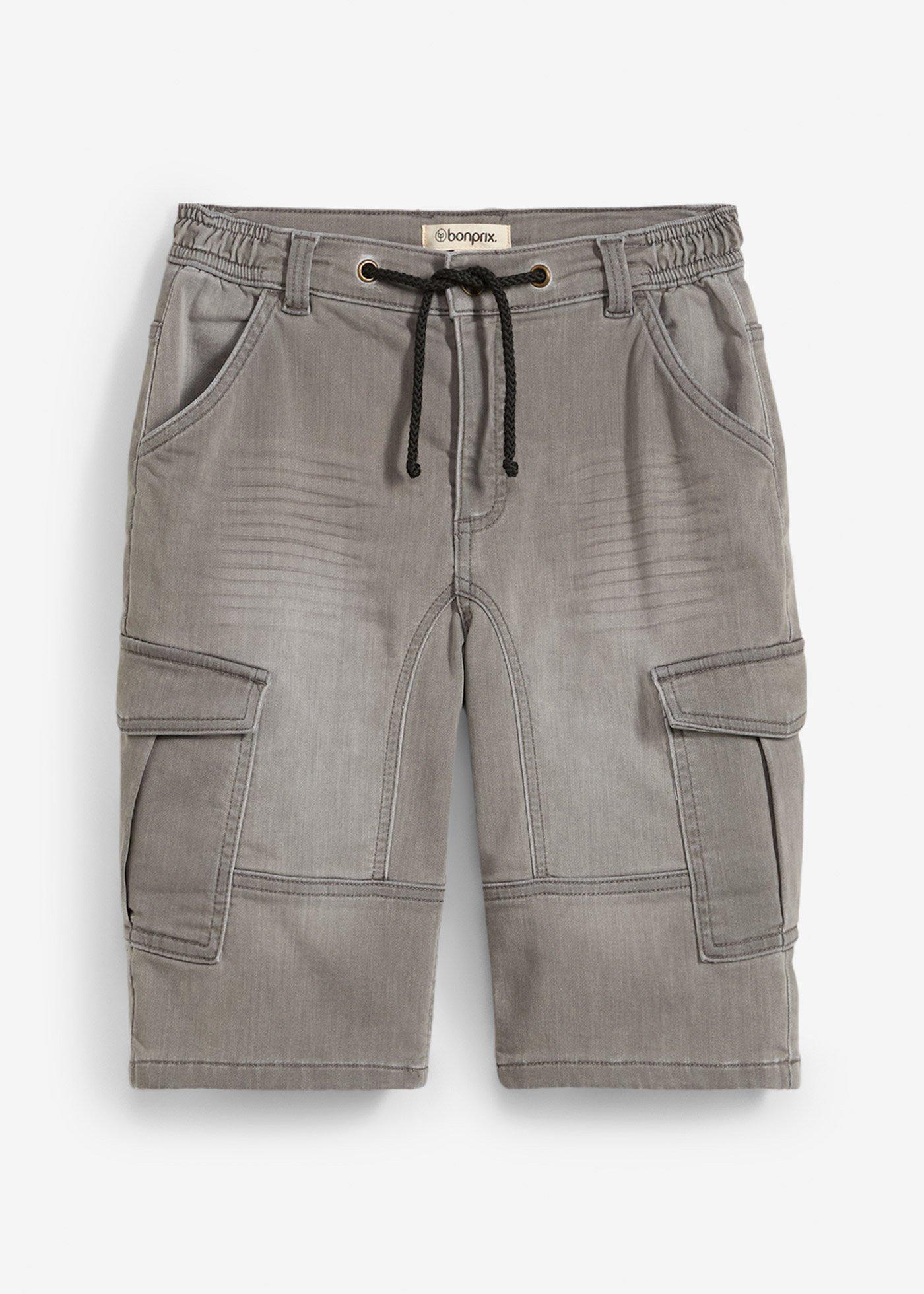 Bermudy dżinsowe dresowe, Regular Fit - Bonprix