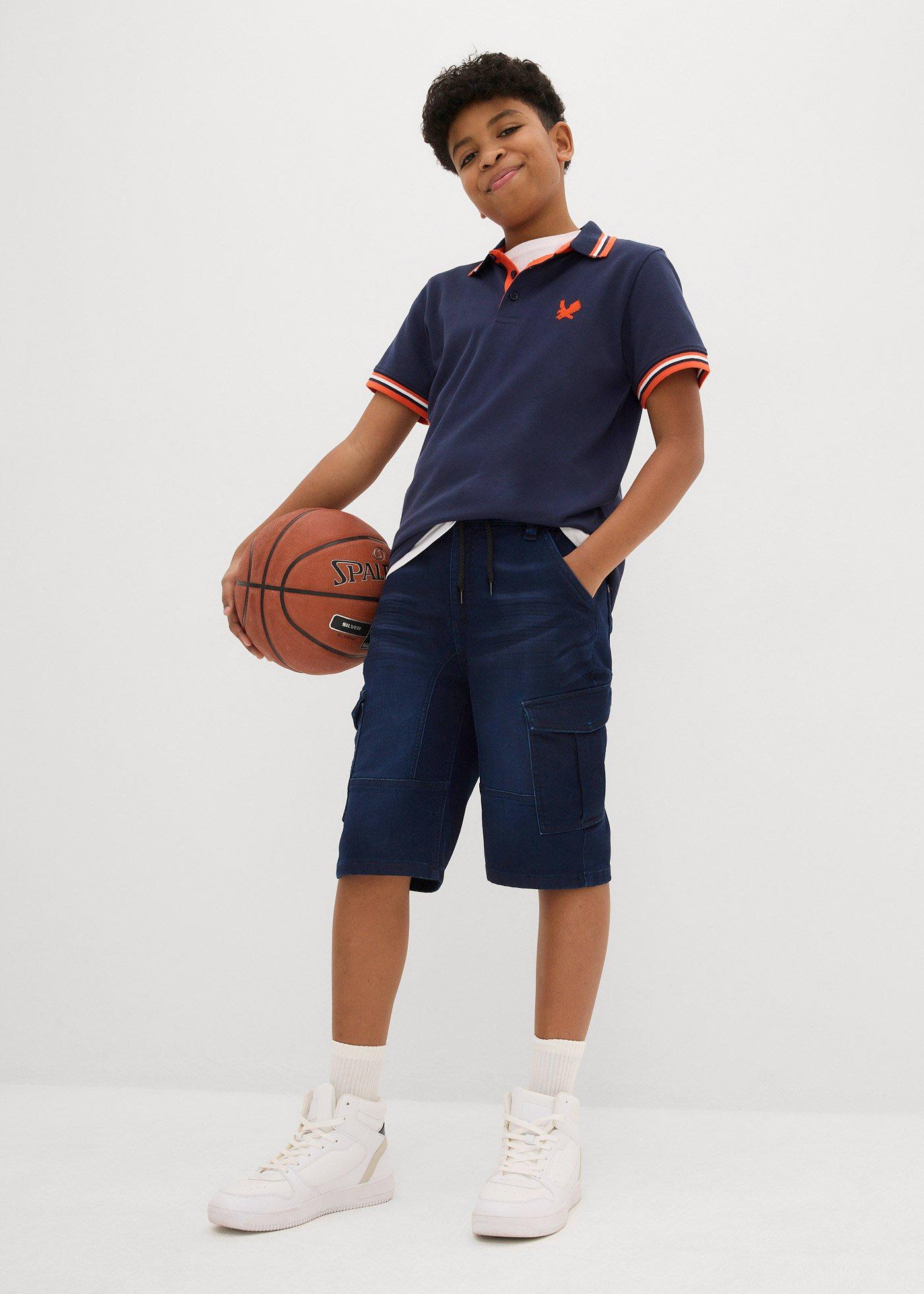 Bermudy dżinsowe dresowe, Regular Fit - Bonprix