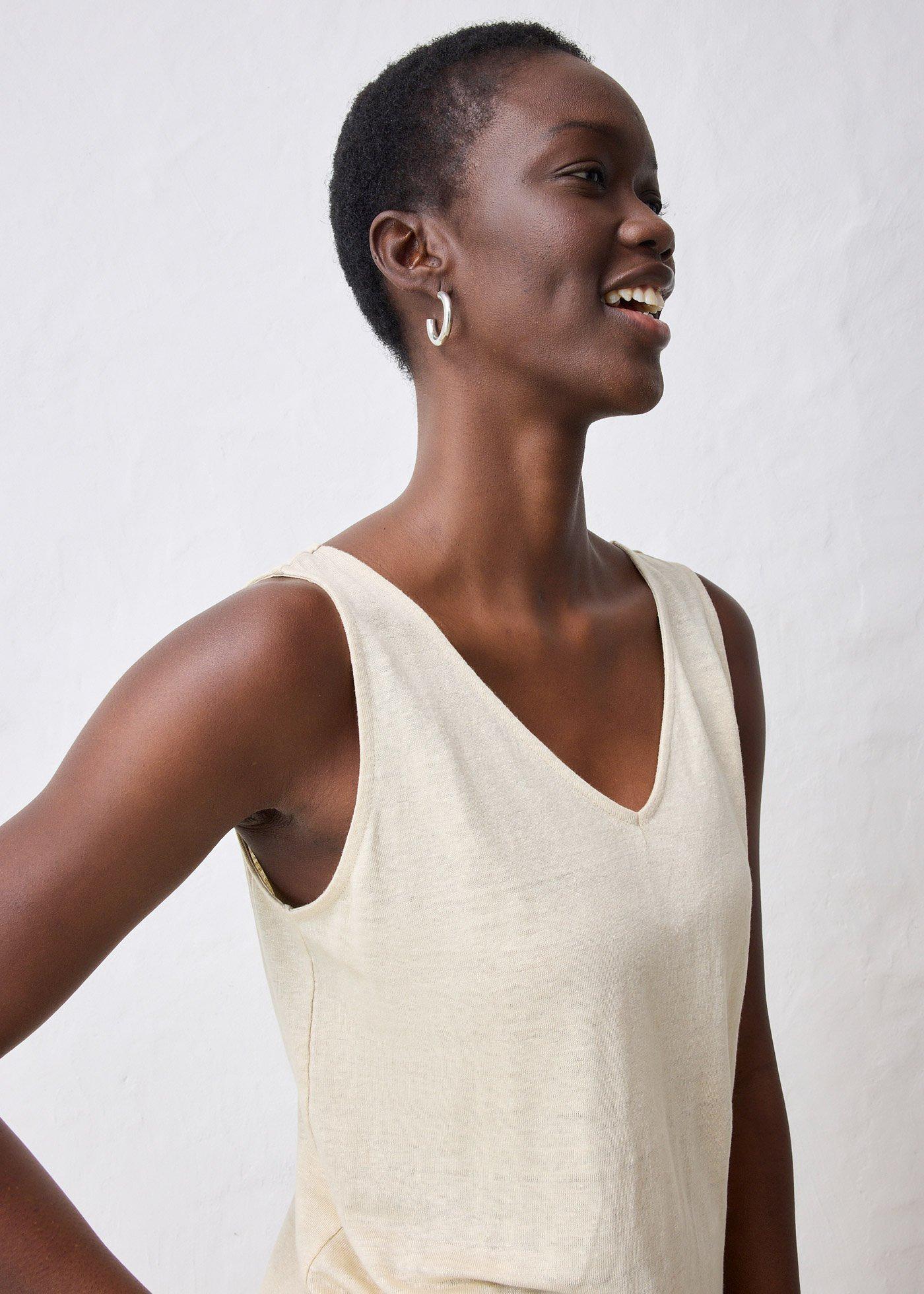 Tank top z czystego lnu - Bonprix