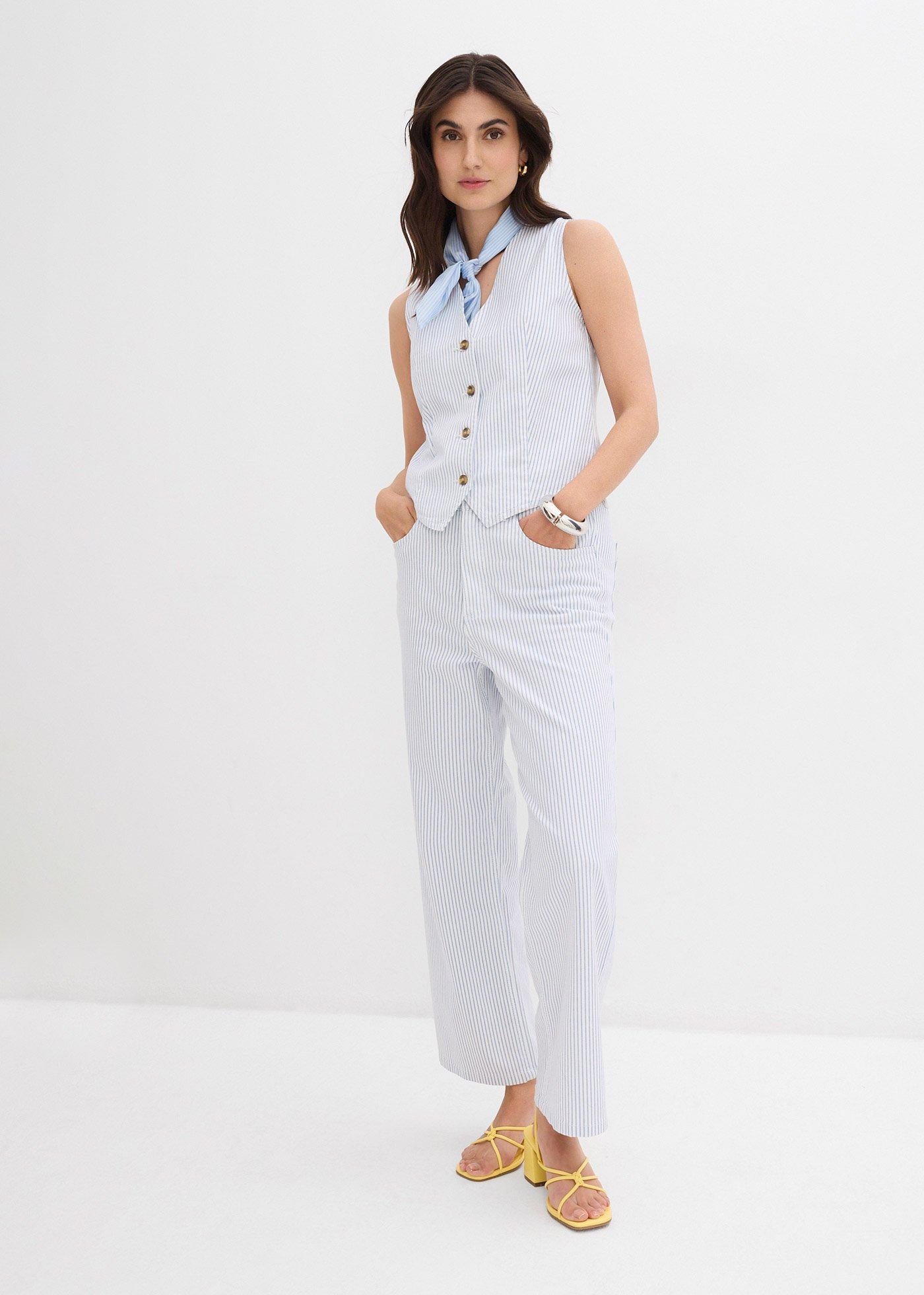 Dżinsy Wide Leg, high waist, cropped - Bonprix