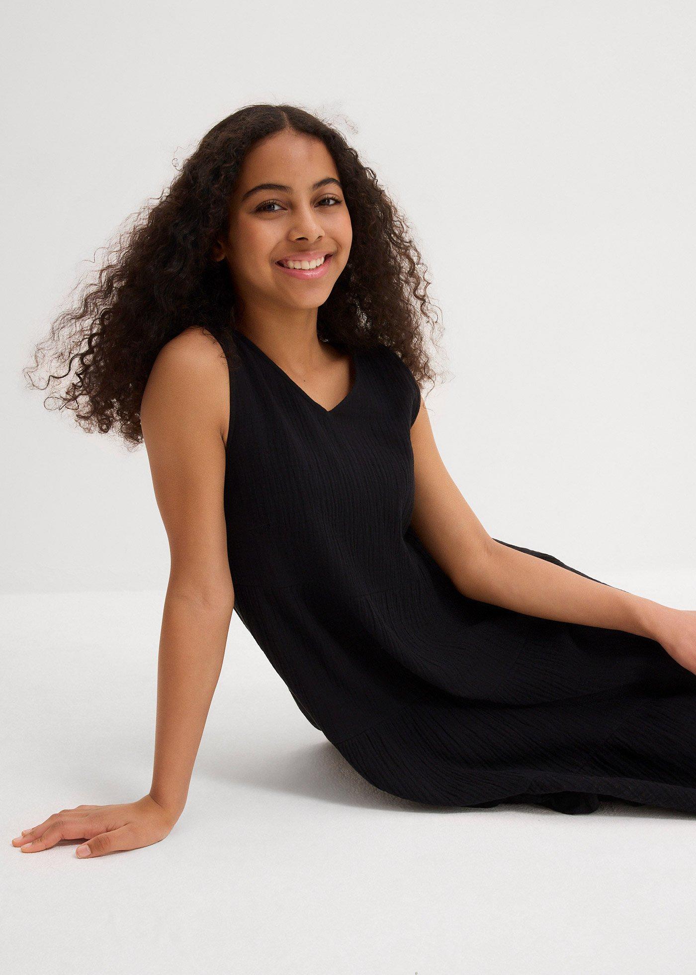 Sukienka na ramiączkach z miękkiego muślinu - Bonprix