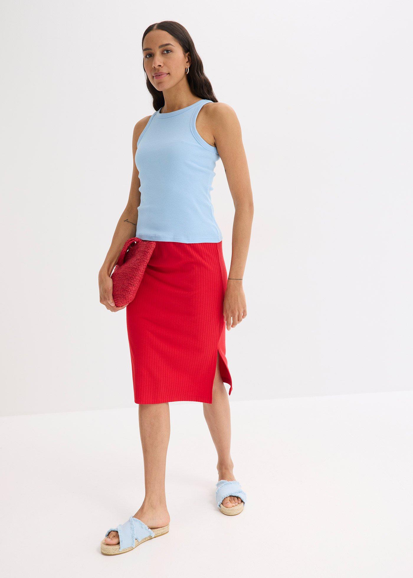 Tank top w prążek - Bonprix