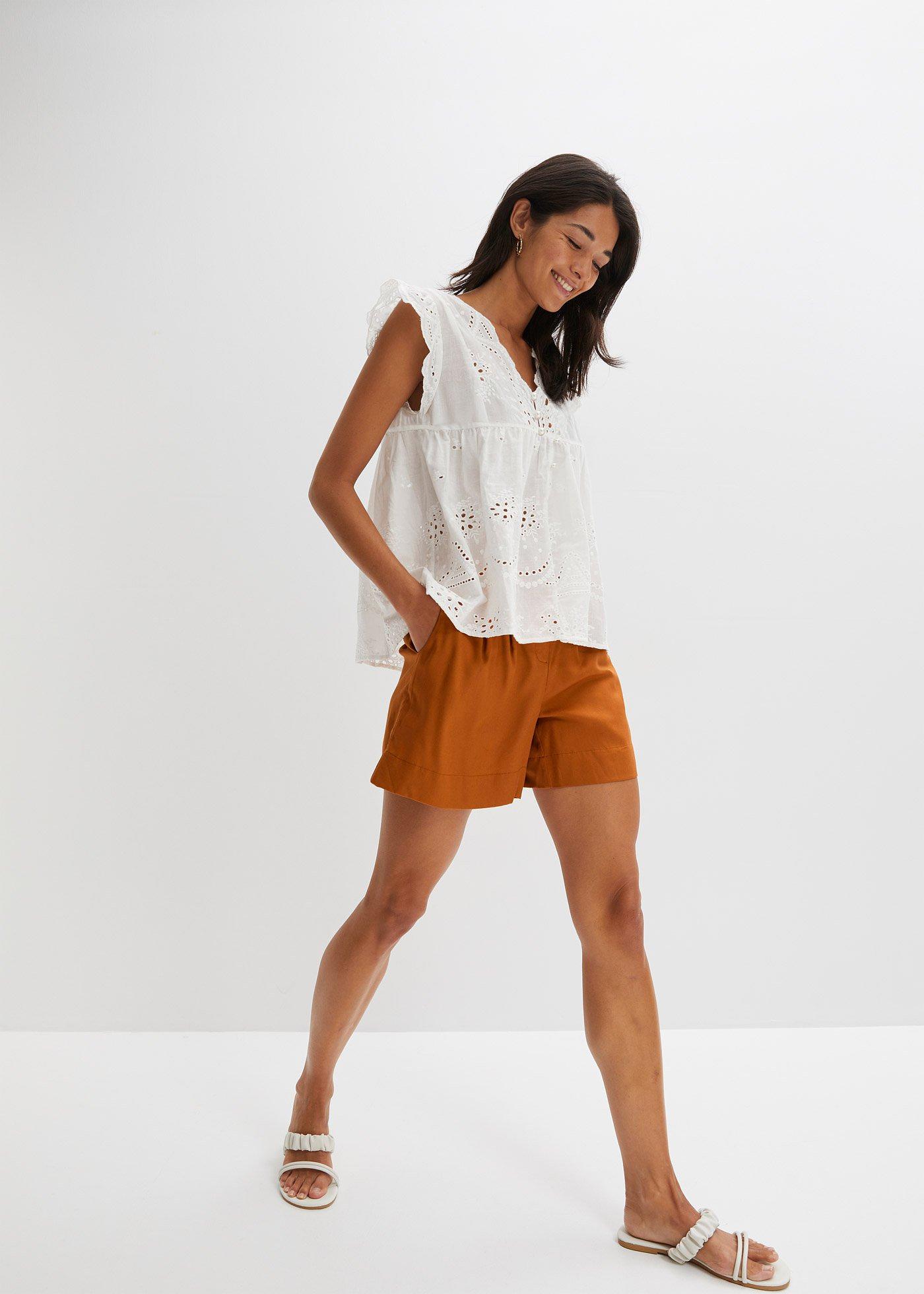 Bluzka zakładana przez głowę, z koronką - Bonprix