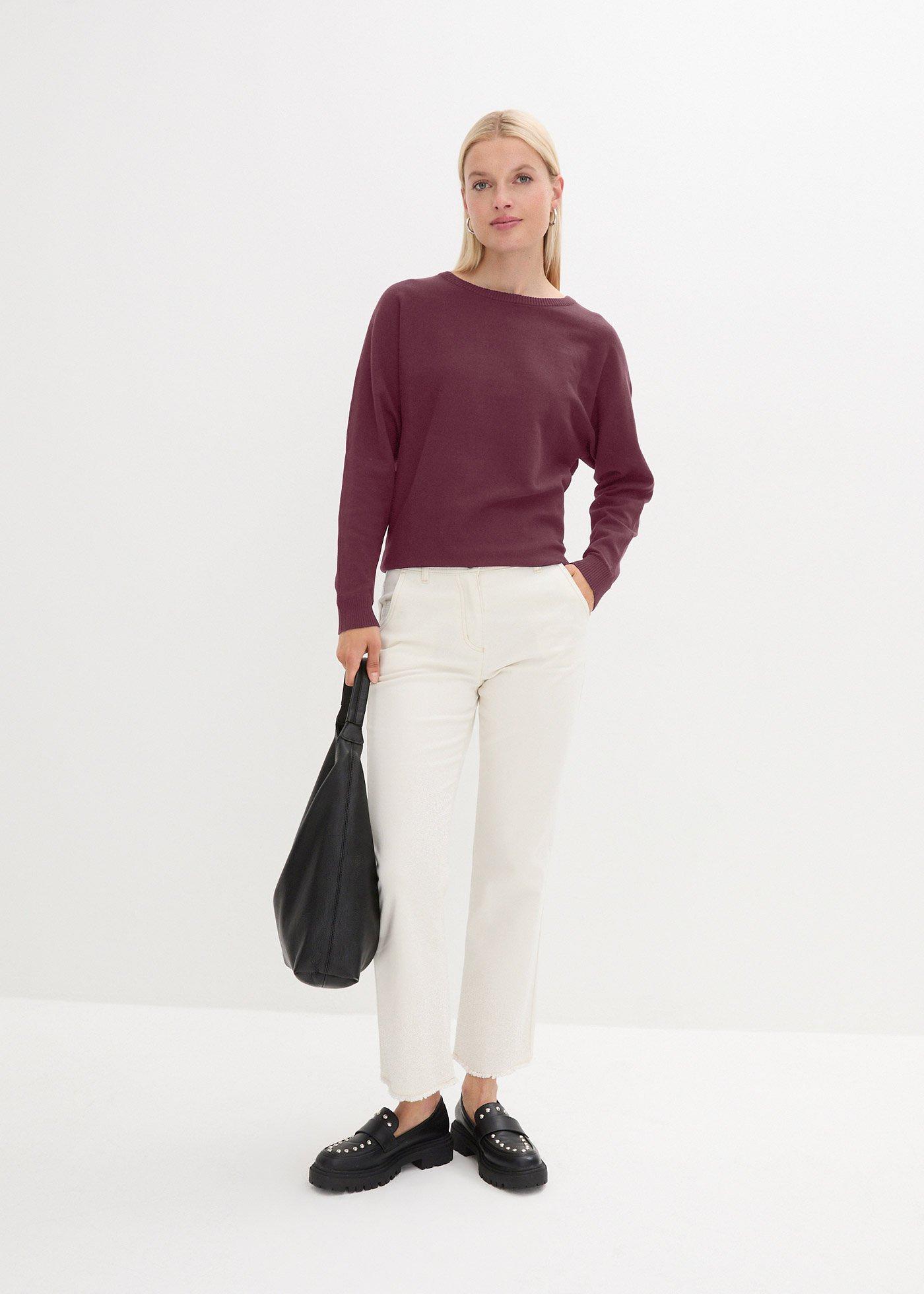 Sweter z rękawami typu nietoperz - Bonprix