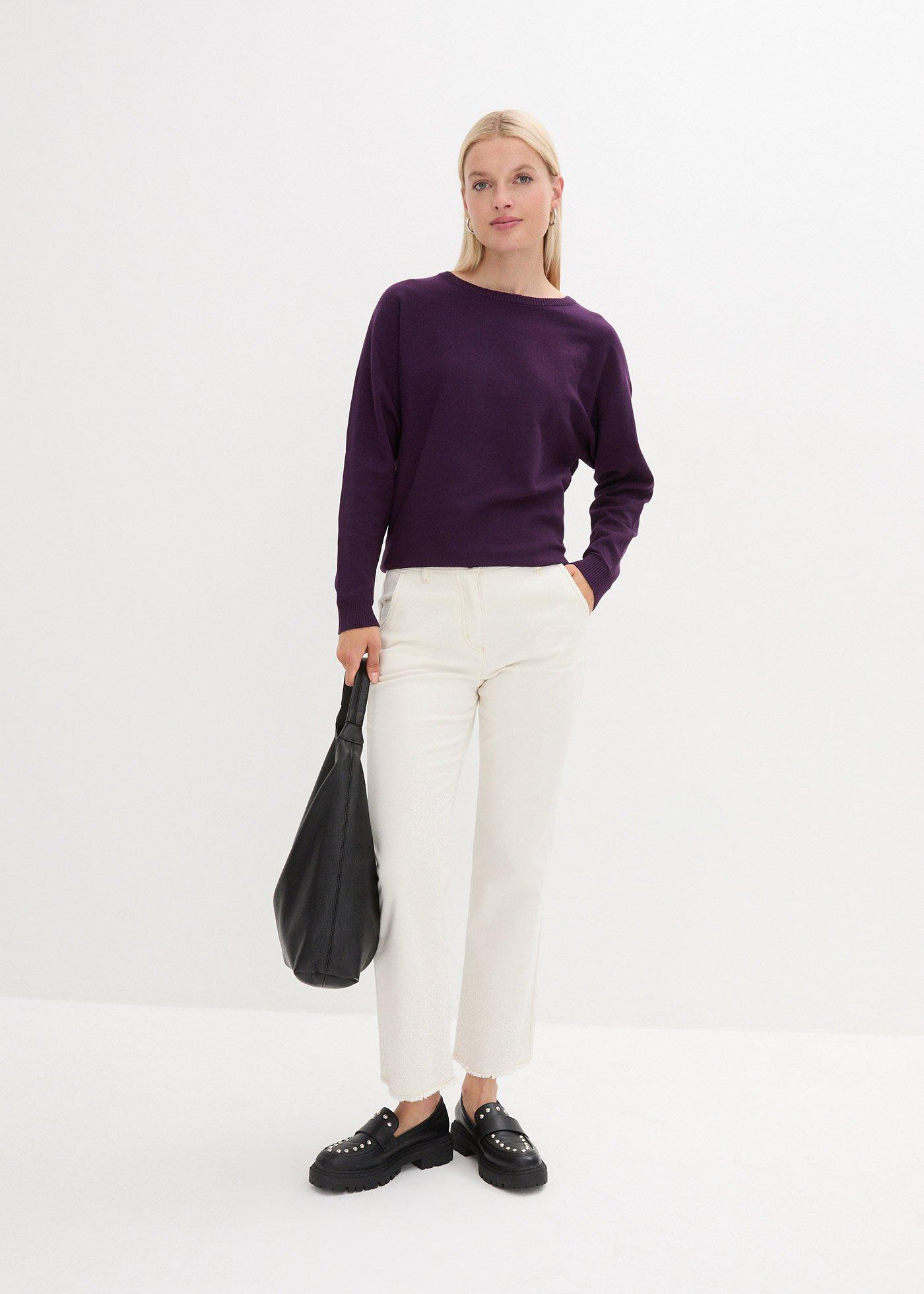Sweter z rękawami typu nietoperz - Bonprix