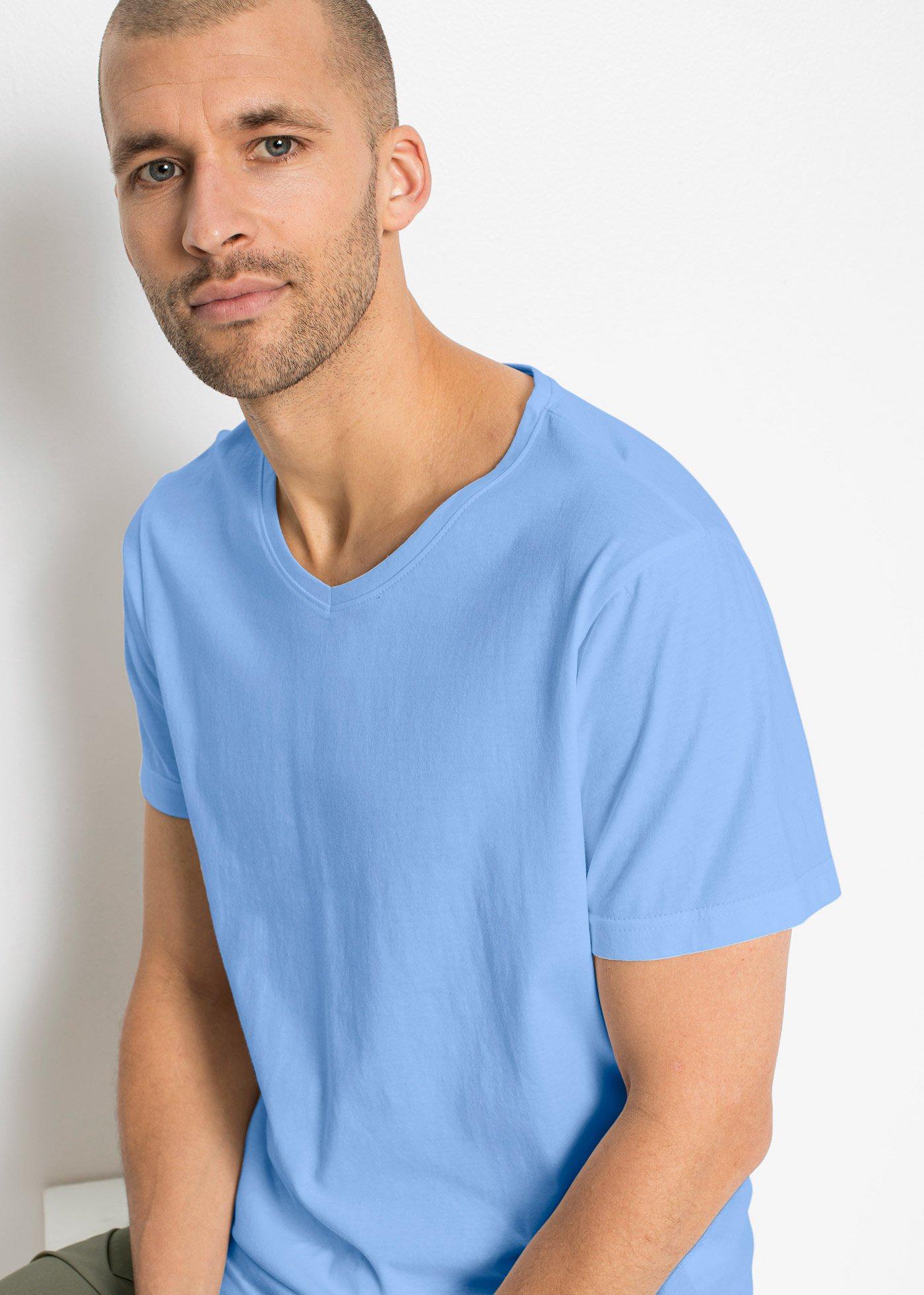 T-shirt z dekoltem w serek (5 szt.) - Bonprix