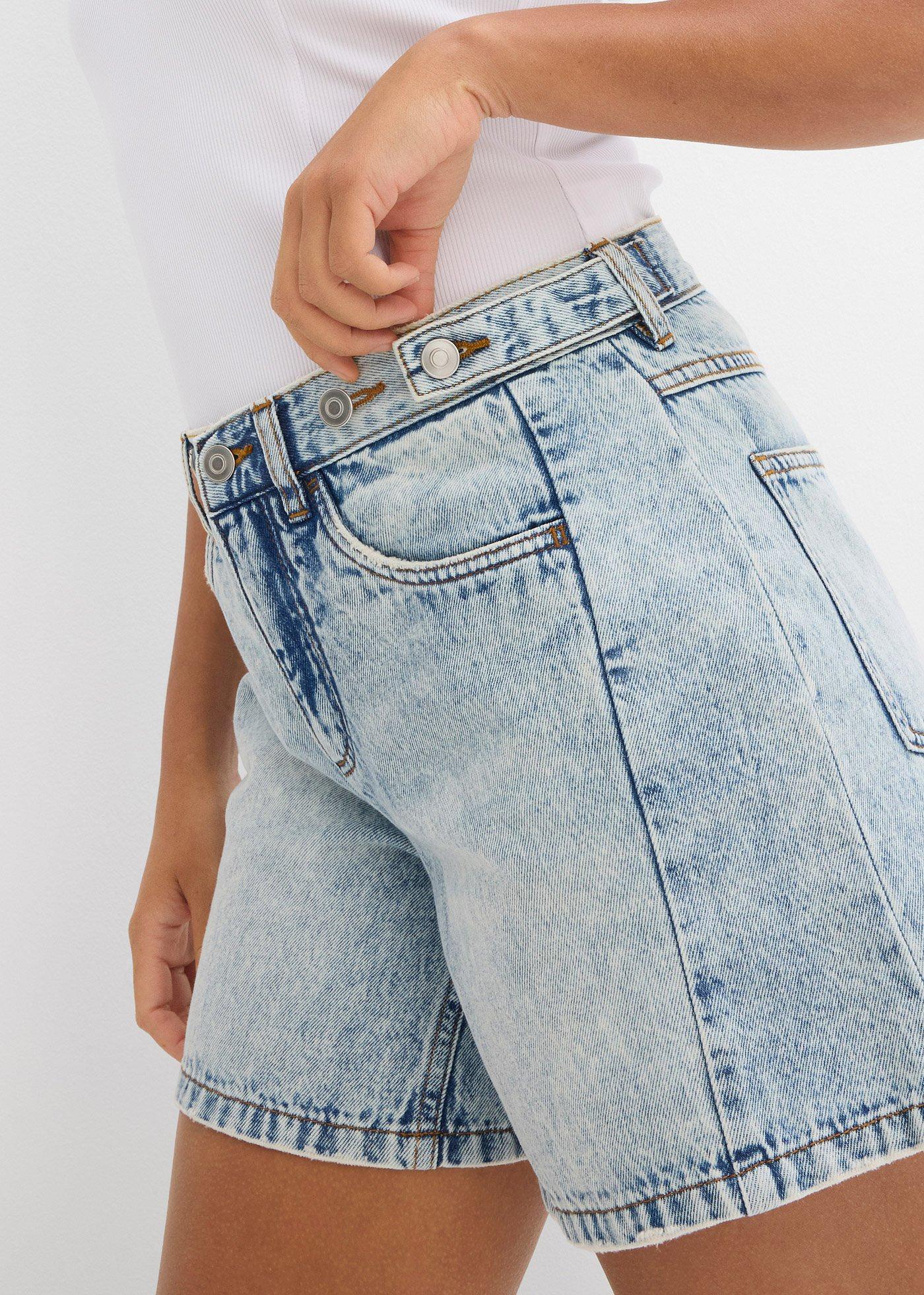Szorty dżinsowe mid waist, low stretch - Bonprix