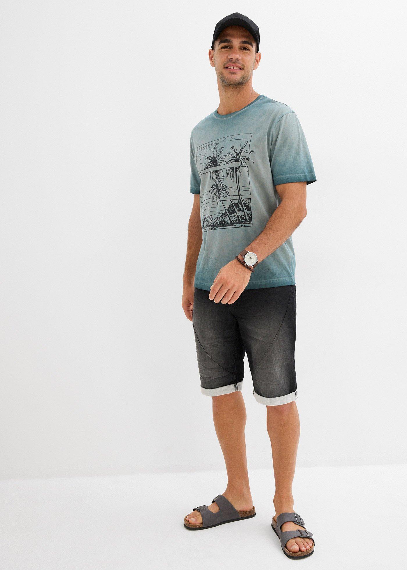 T-shirt z efektem wytarcia, z bawełny organicznej - Bonprix
