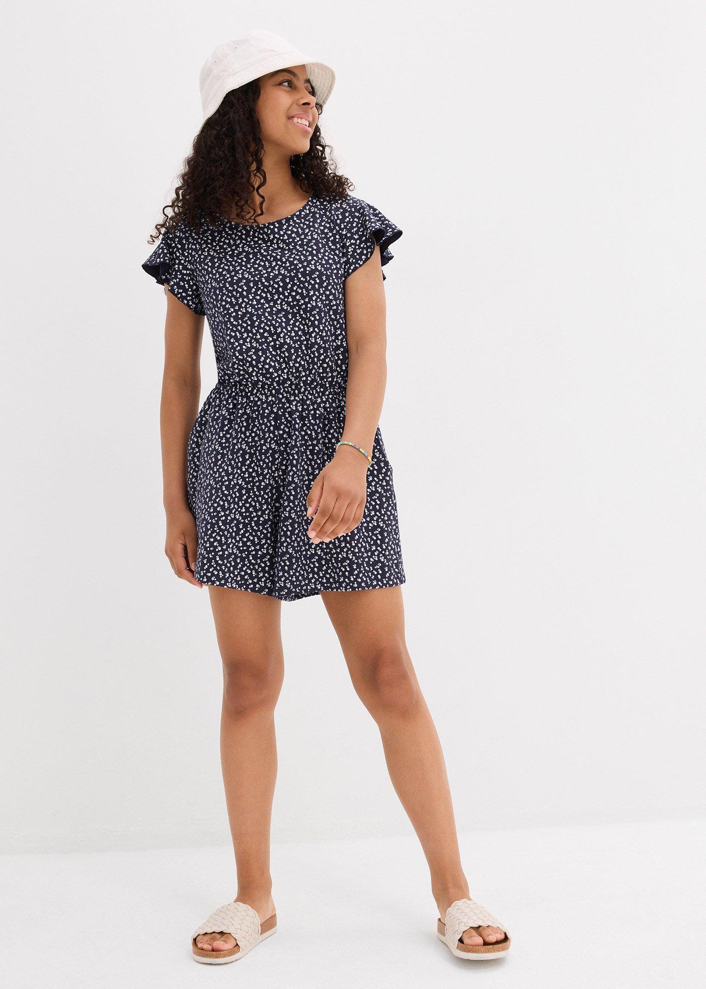 Kombinezon z dżerseju z elastycznego materiału z bawełną organiczną - Bonprix