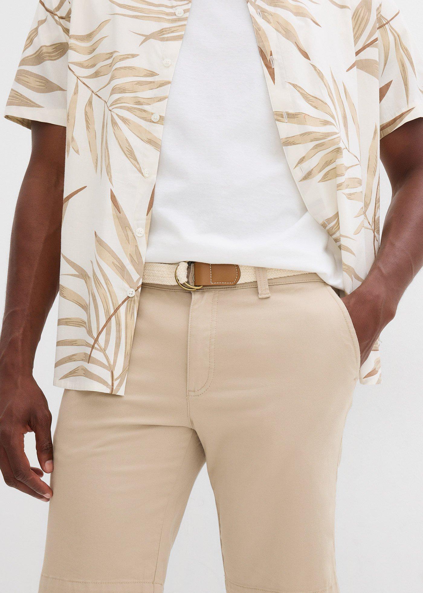 Bermudy ze stretchem i paskiem, regularnie fit - Bonprix